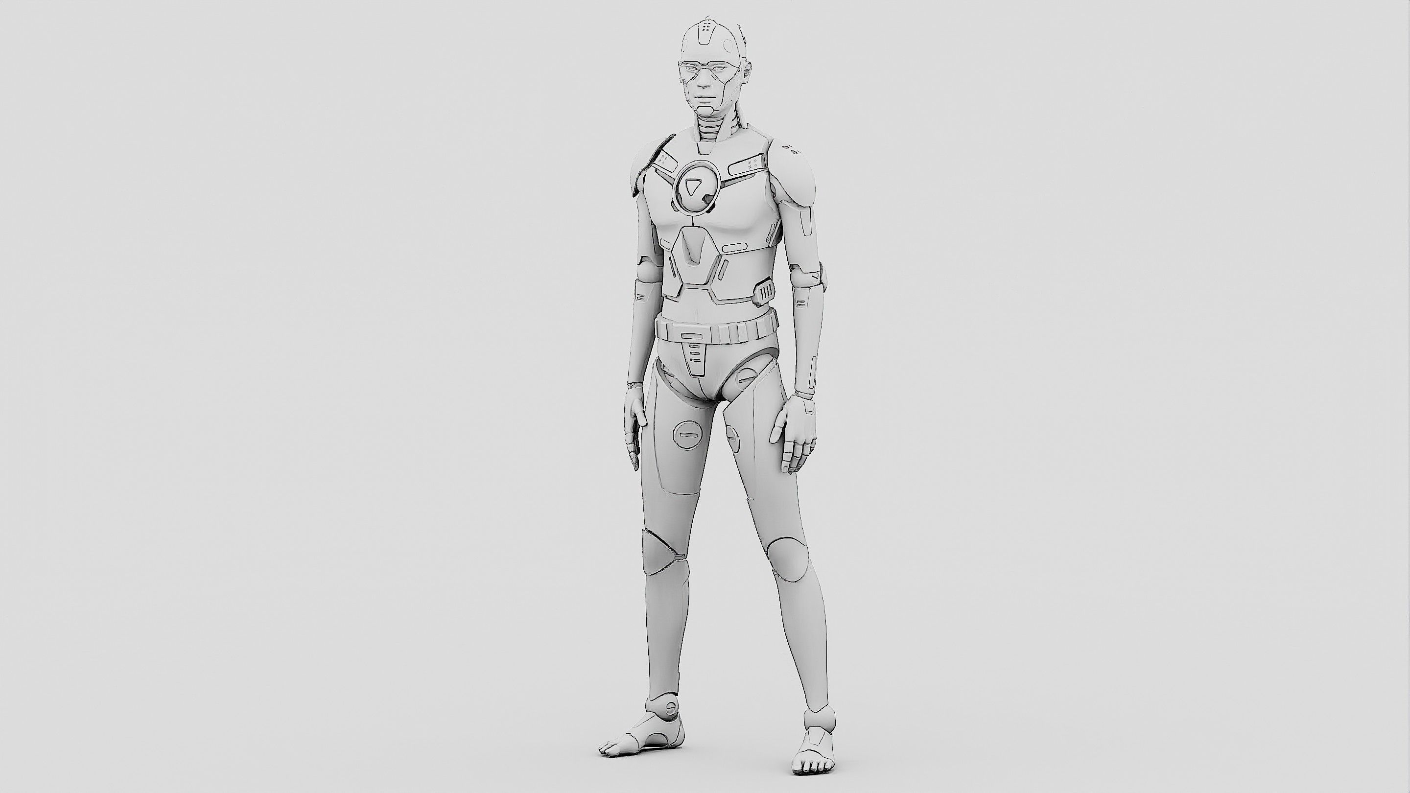HUMANOID ORPHEUS-H  Rigged for Unreal Engine - Unity - MIXAMO  3D model_32
