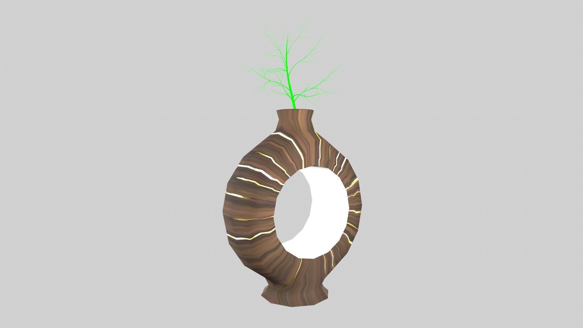 Decorative Flower Pot Low-poly 3D model_4