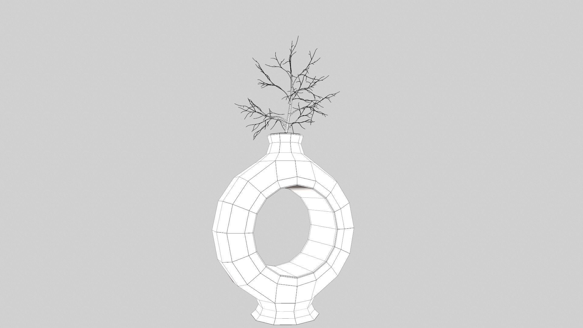 Decorative Flower Pot Low-poly 3D model_8