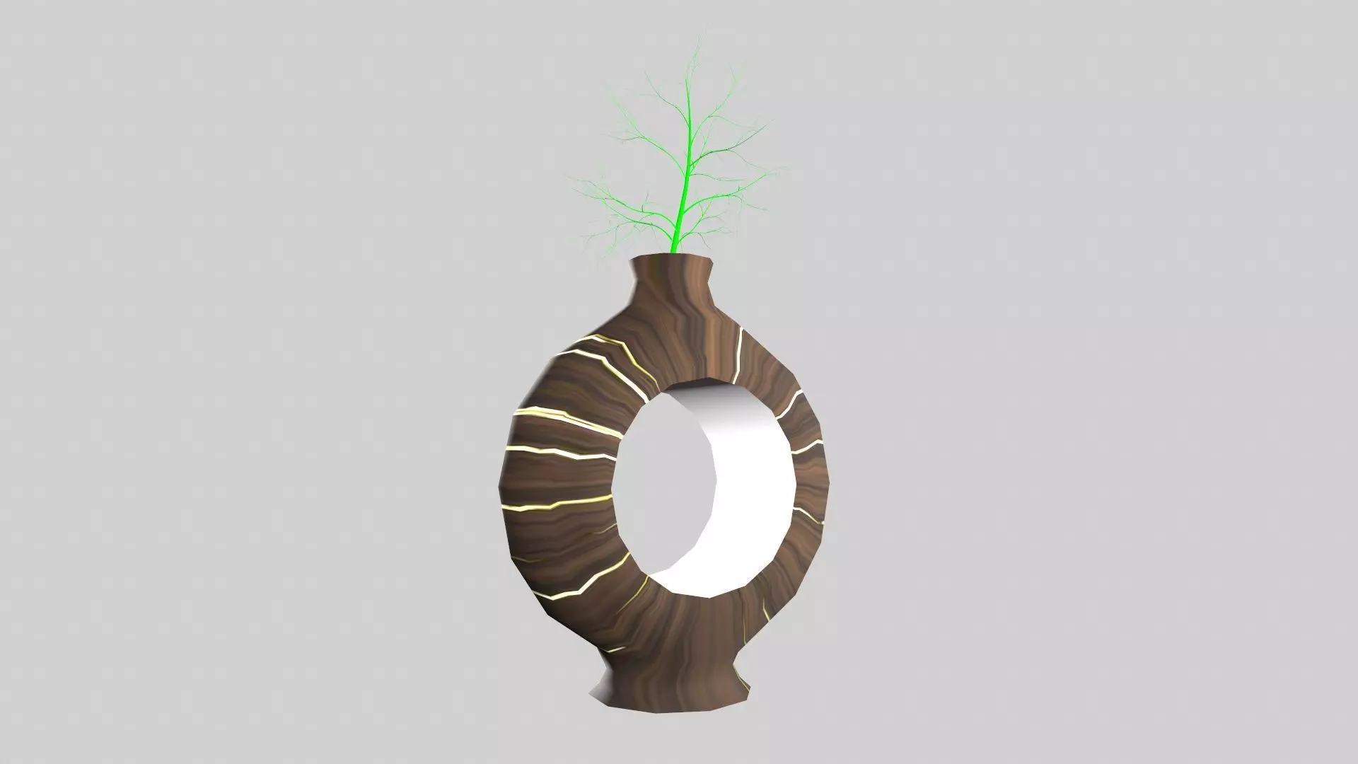 Decorative Flower Pot Low-poly 3D model_0
