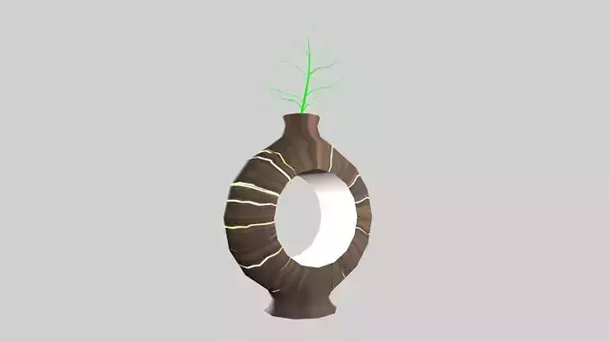 Decorative Flower Pot Low-poly 3D model
