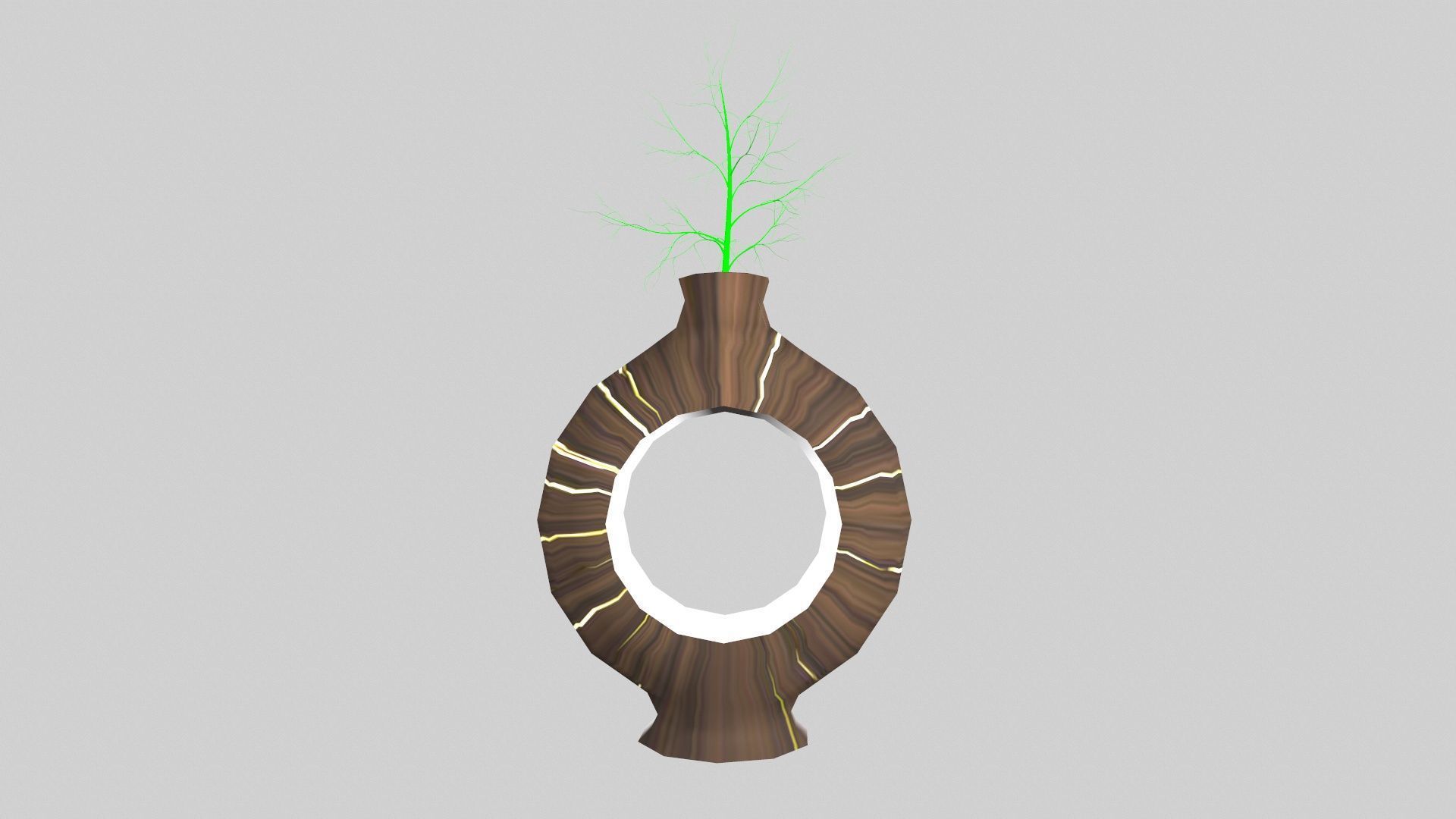 Decorative Flower Pot Low-poly 3D model_2