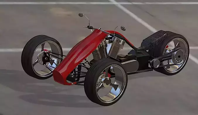 F3 Adrenaline Trike- High Poly 3D Model