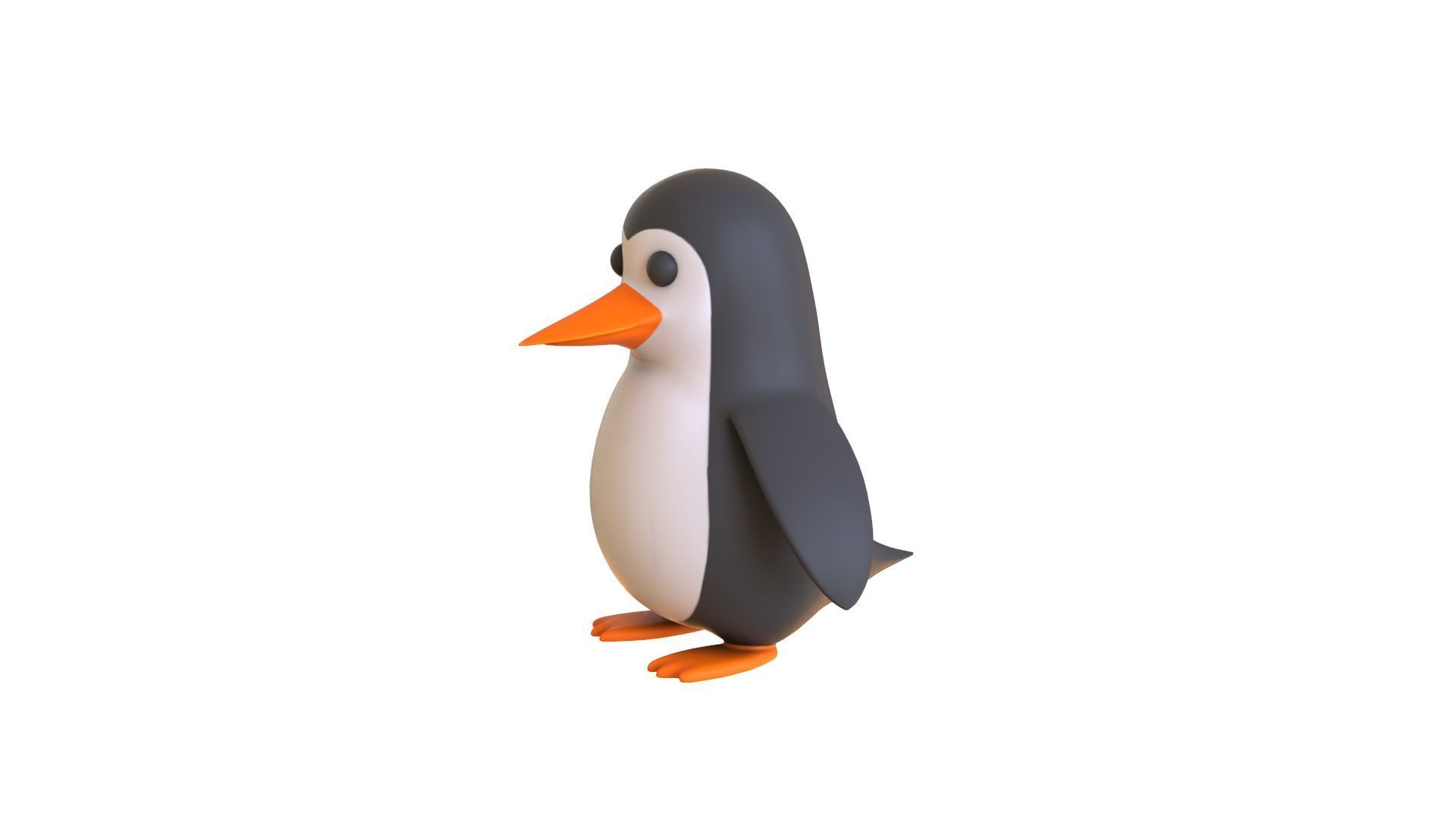 Cartoon Penguin v005 Low-poly 3D model_9