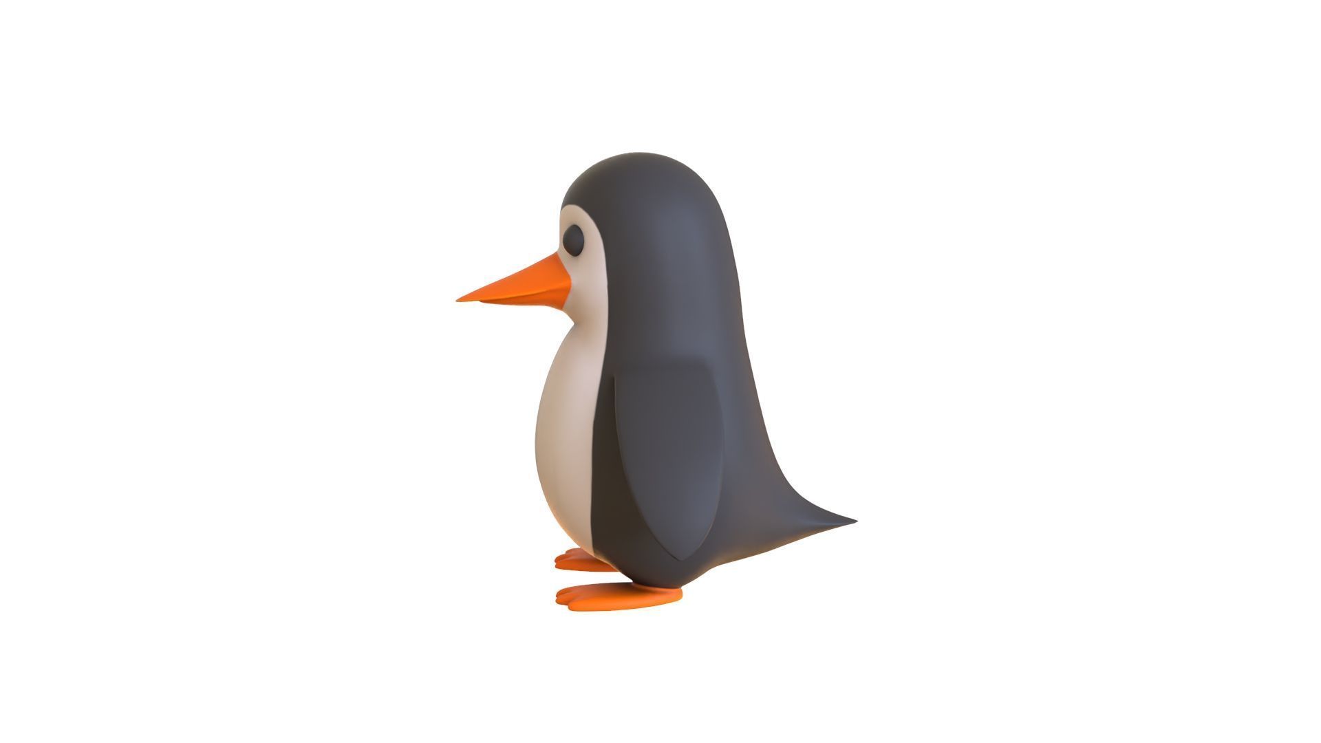 Cartoon Penguin v005 Low-poly 3D model_3