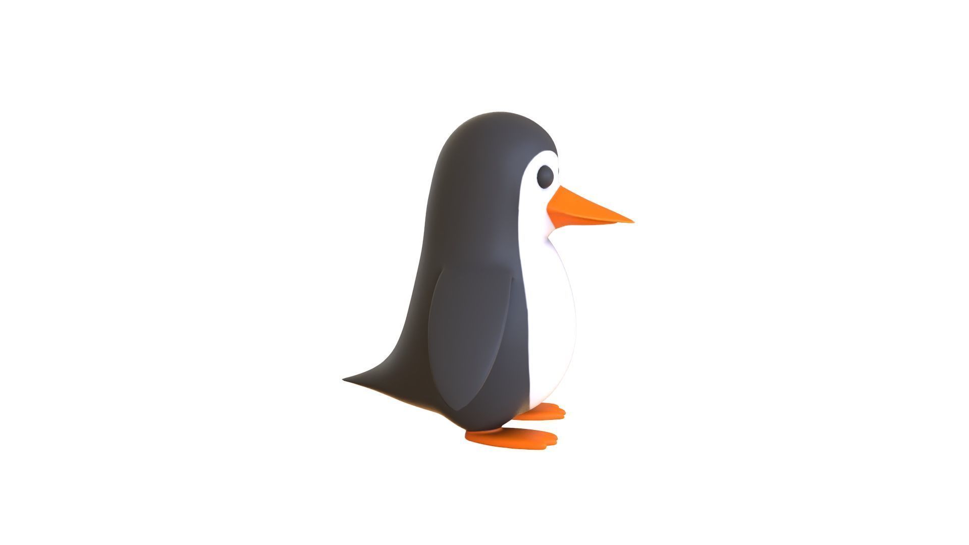 Cartoon Penguin v005 Low-poly 3D model_11