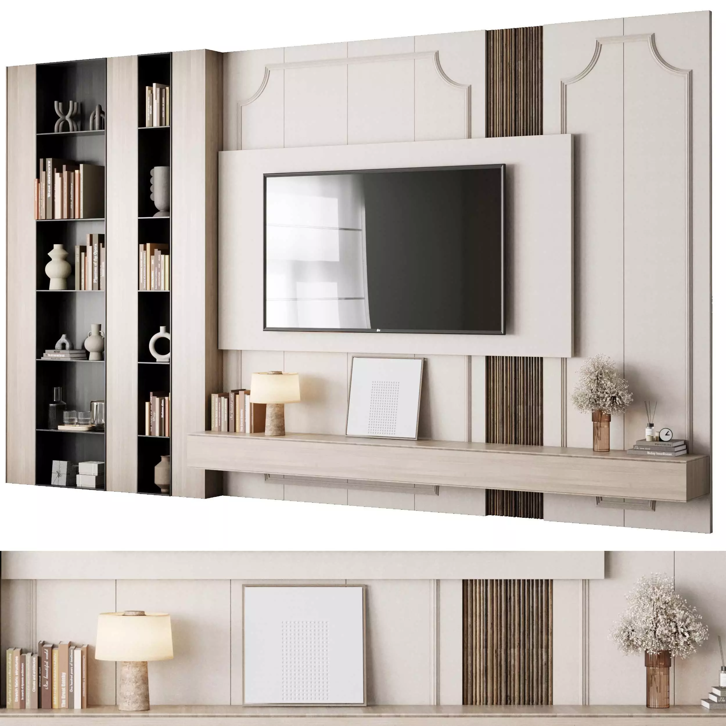 Tv Wall Set 21 3D model