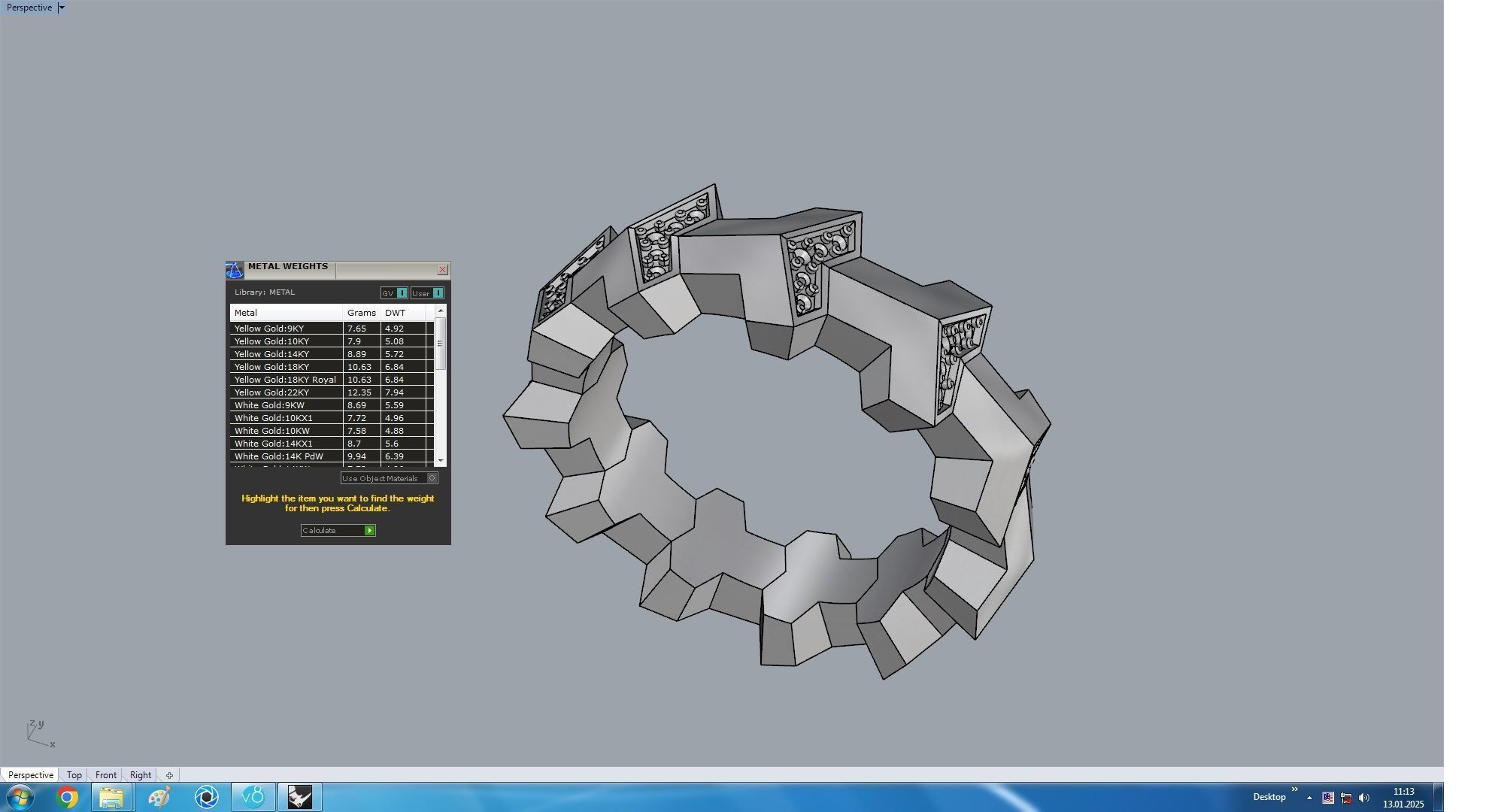 Armored Cube Illusion Paved Ring 16 5mm 3D print model_17