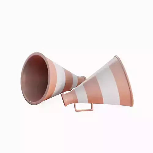 Plastic Megaphone 03 Low-poly 3D model