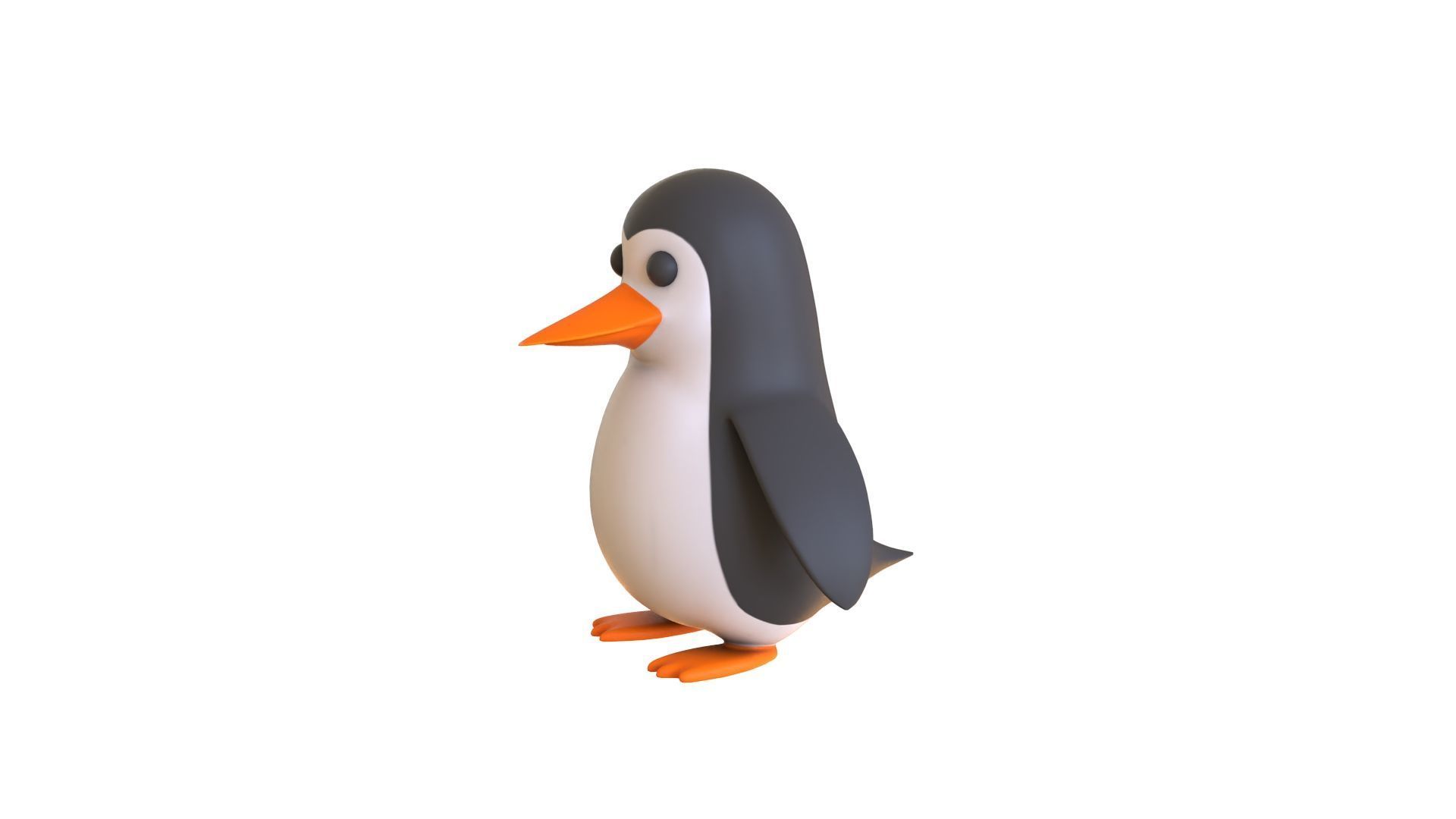 Cartoon Penguin v007 Low-poly 3D model_4