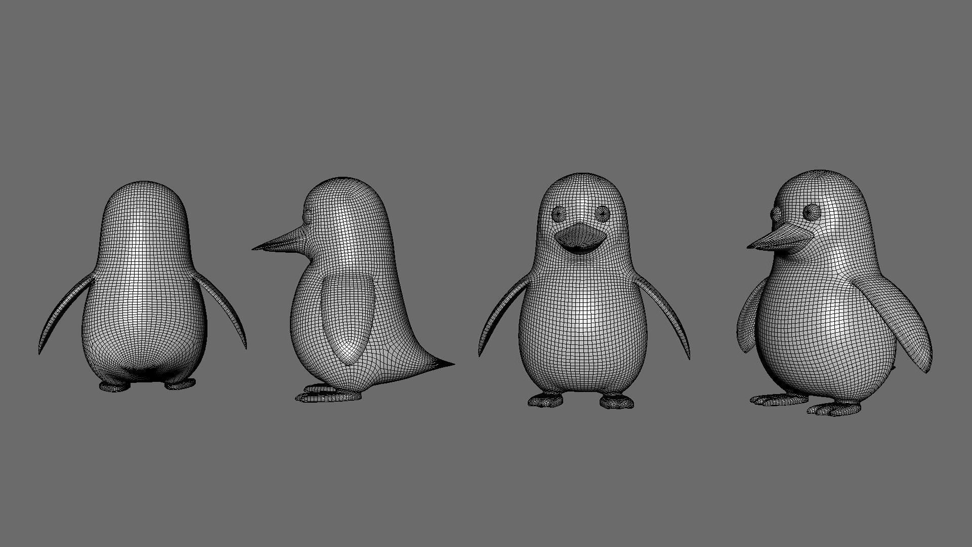 Cartoon Penguin v007 Low-poly 3D model_16