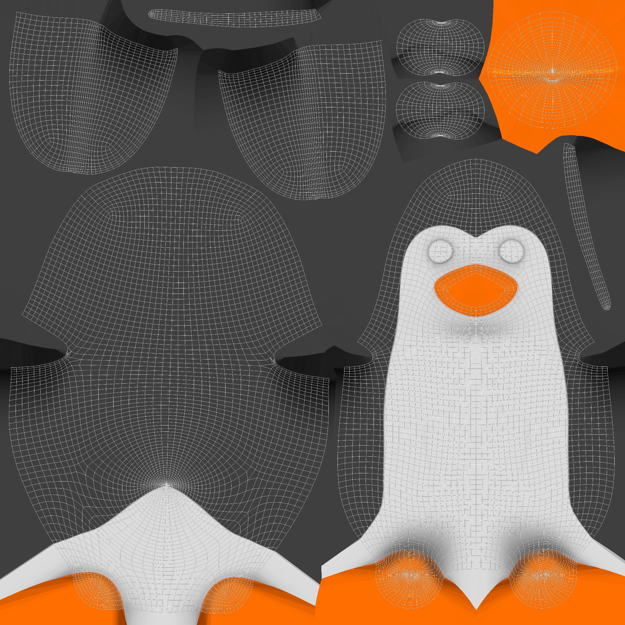 Cartoon Penguin v007 Low-poly 3D model_17