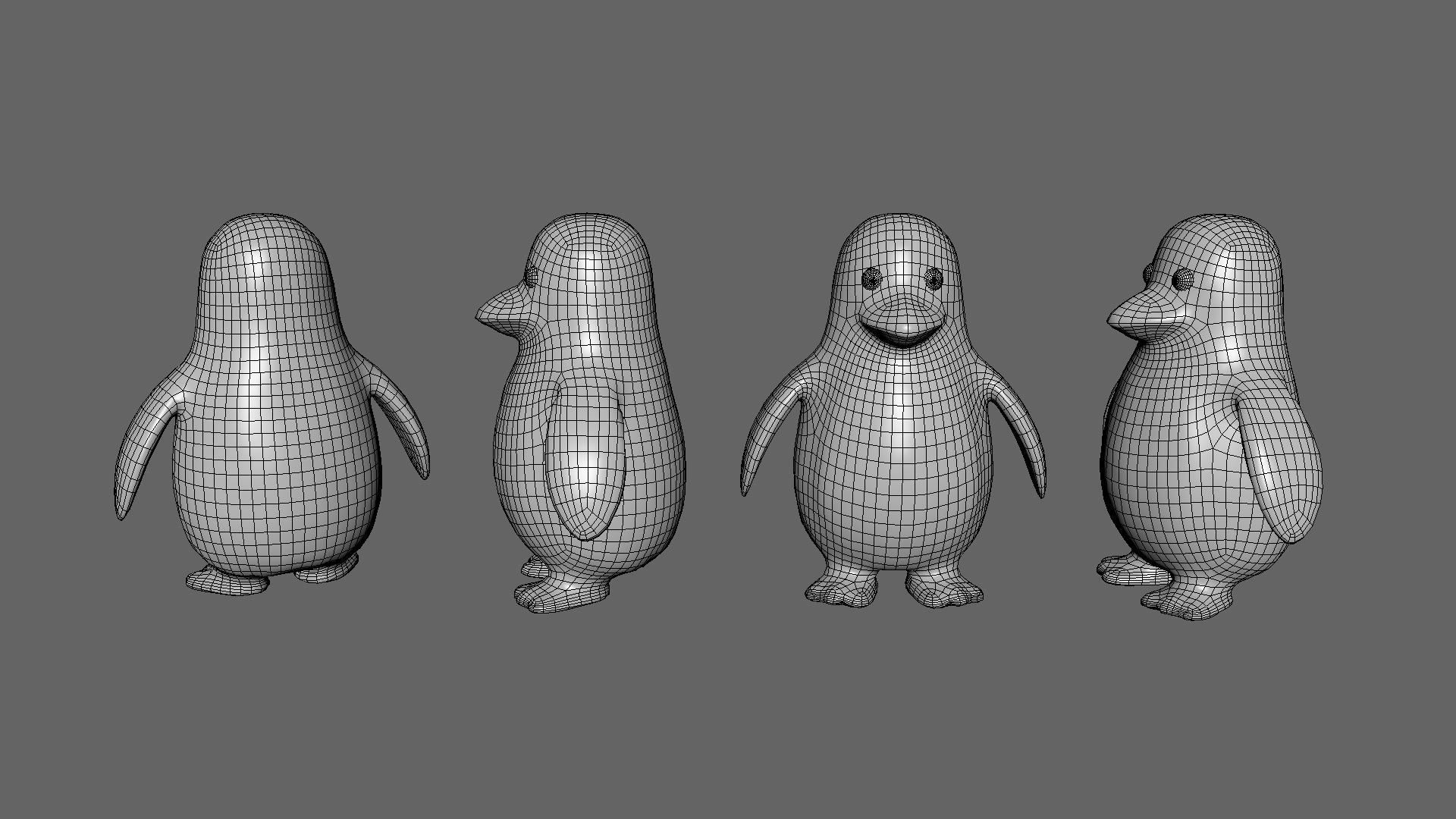 Cartoon Penguin v008 Low-poly 3D model_16