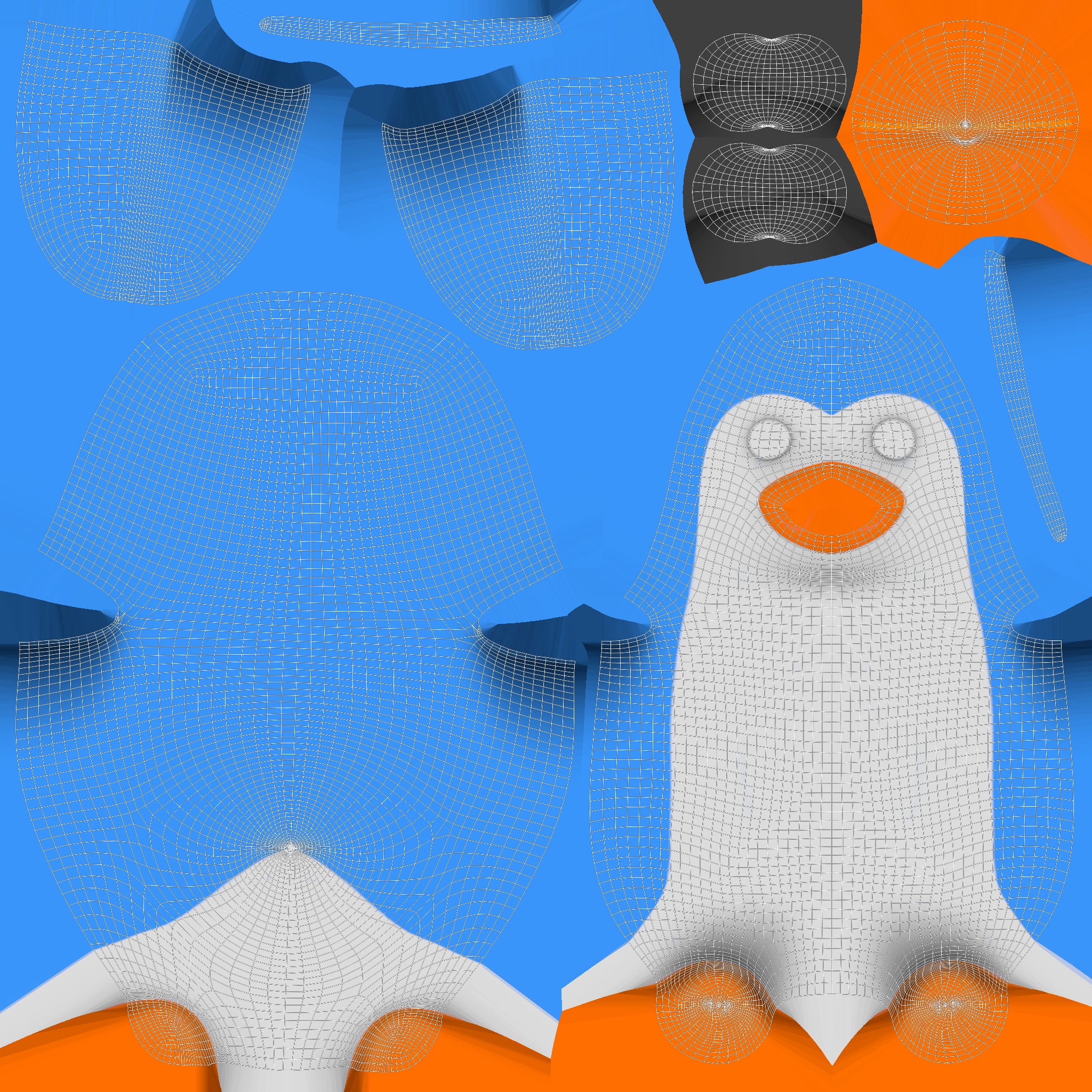 Cartoon Penguin v008 Low-poly 3D model_17