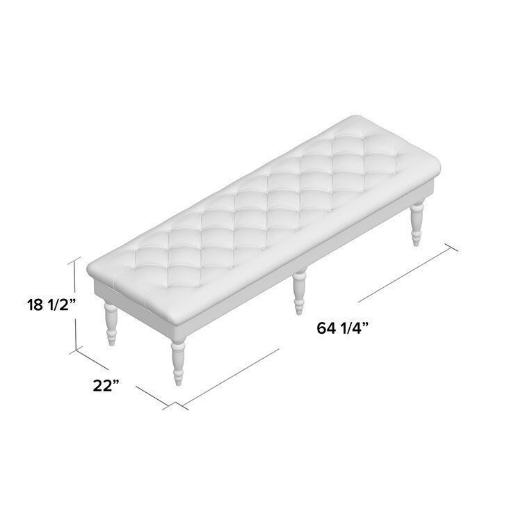 Hodapp Layla Tufted Upholstered Bench 3D model_1