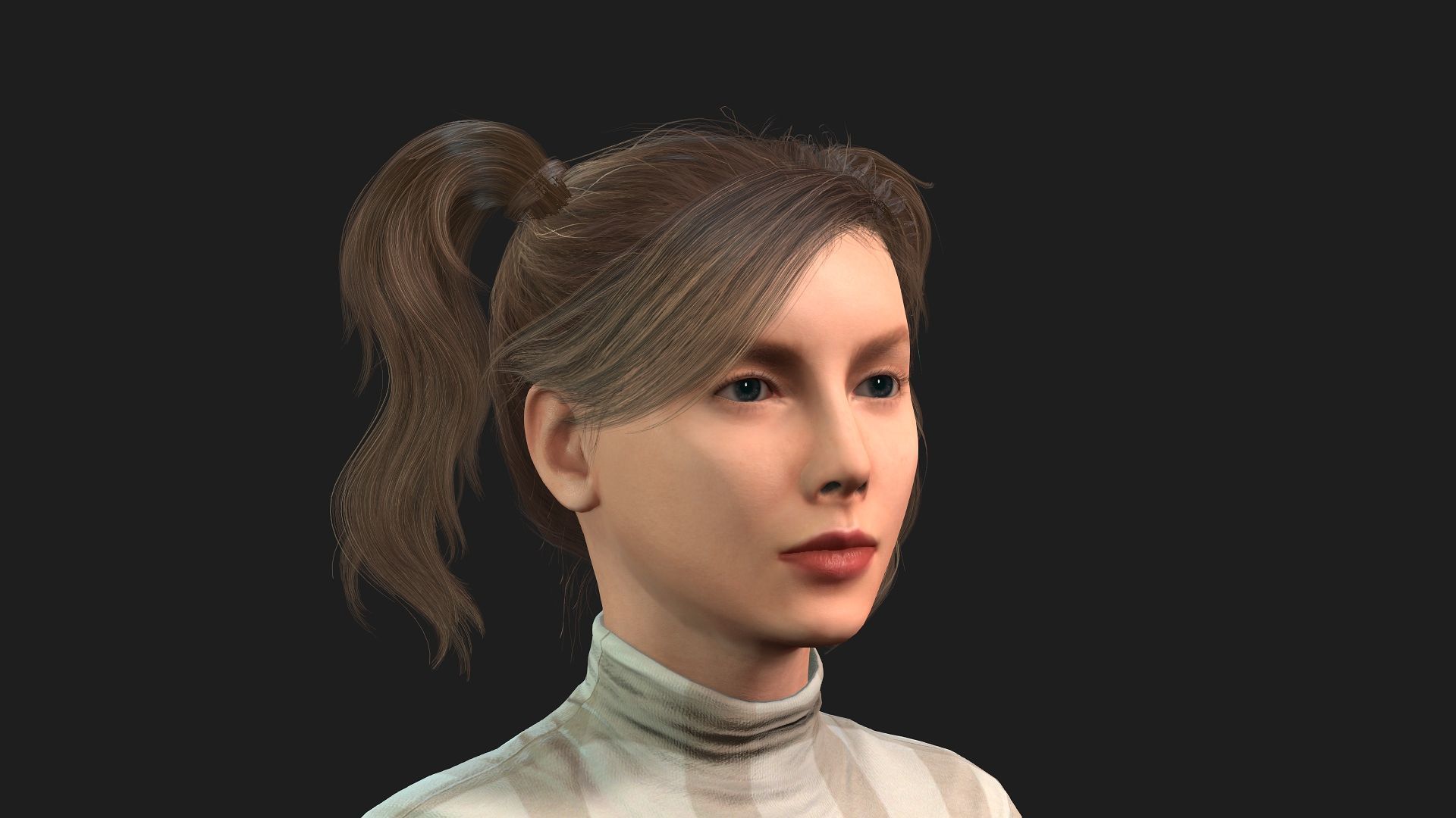 Beautiful 3D Girl Character Fully Rigged and Textured 3D model_7