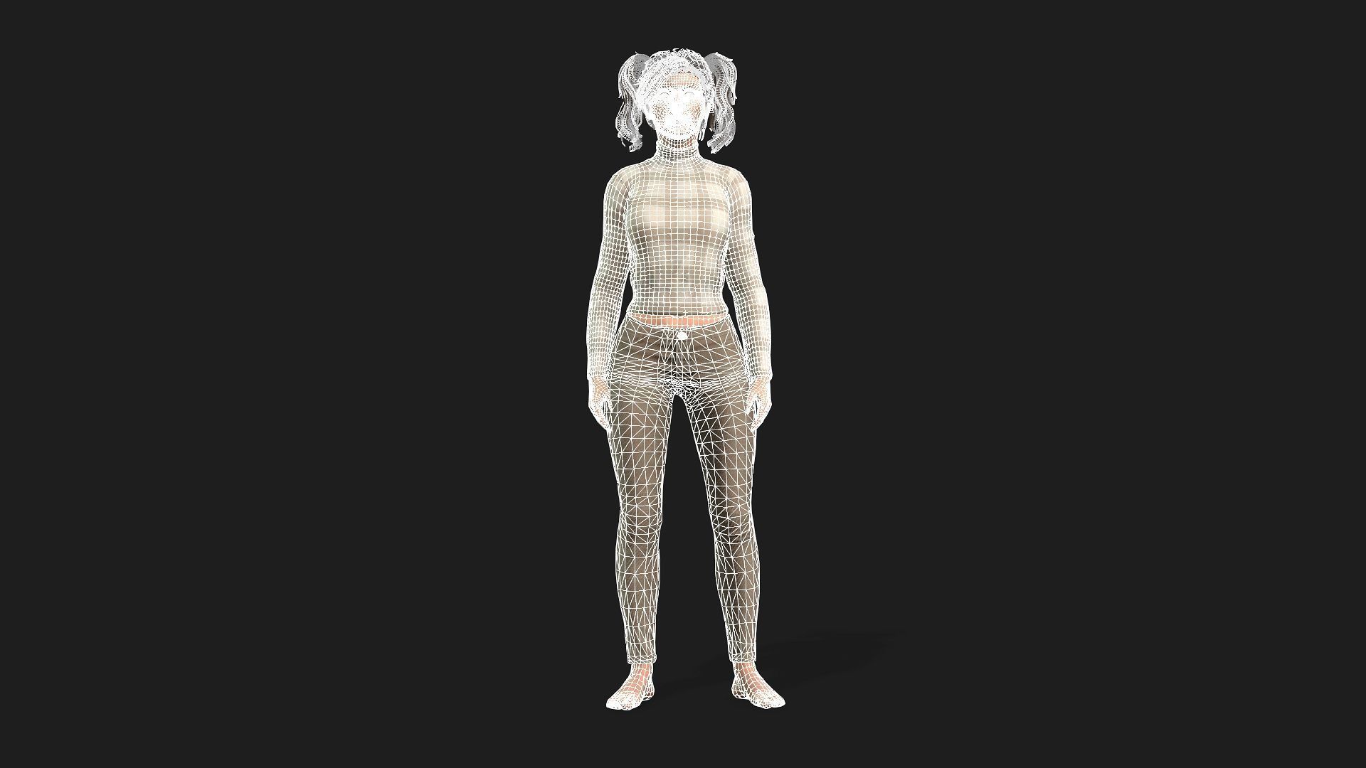 Beautiful 3D Girl Character Fully Rigged and Textured 3D model_14