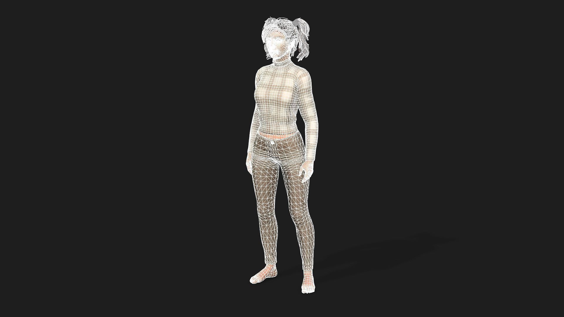 Beautiful 3D Girl Character Fully Rigged and Textured 3D model_23