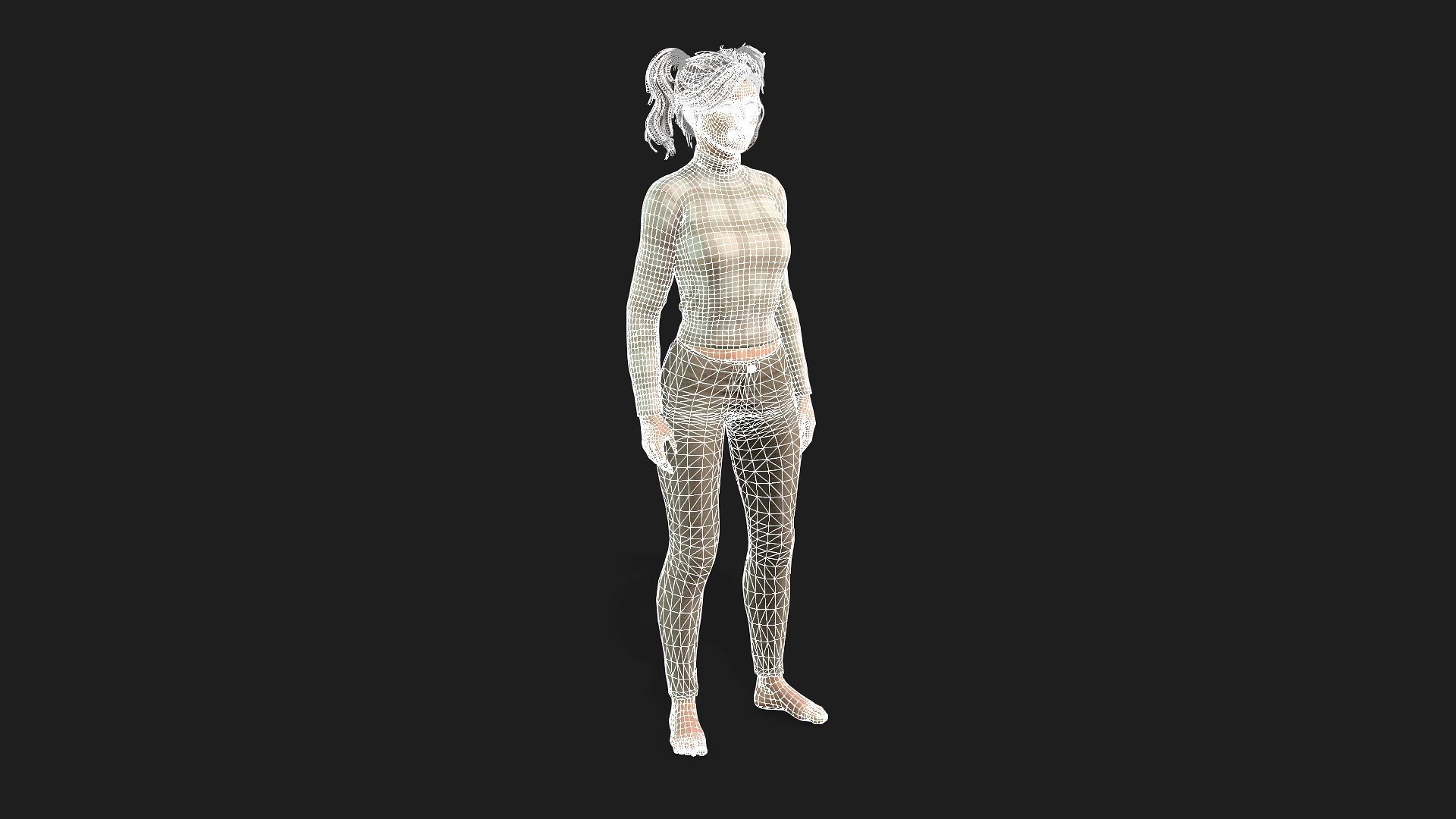 Beautiful 3D Girl Character Fully Rigged and Textured 3D model_22