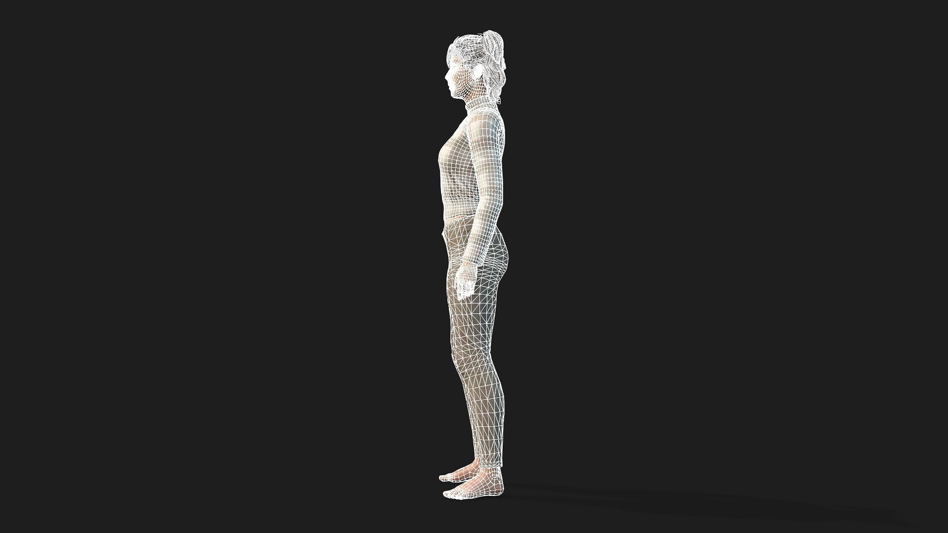 Beautiful 3D Girl Character Fully Rigged and Textured 3D model_16