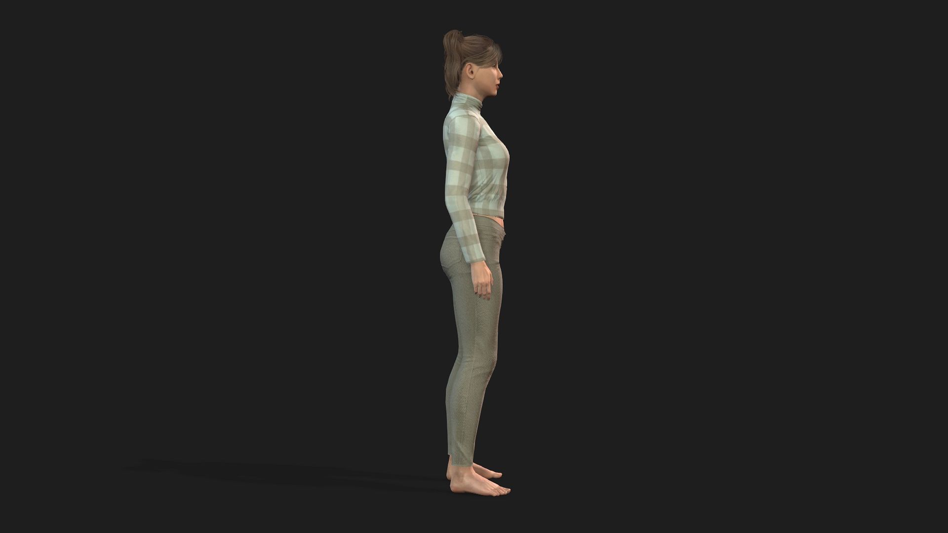 Beautiful 3D Girl Character Fully Rigged and Textured 3D model_2