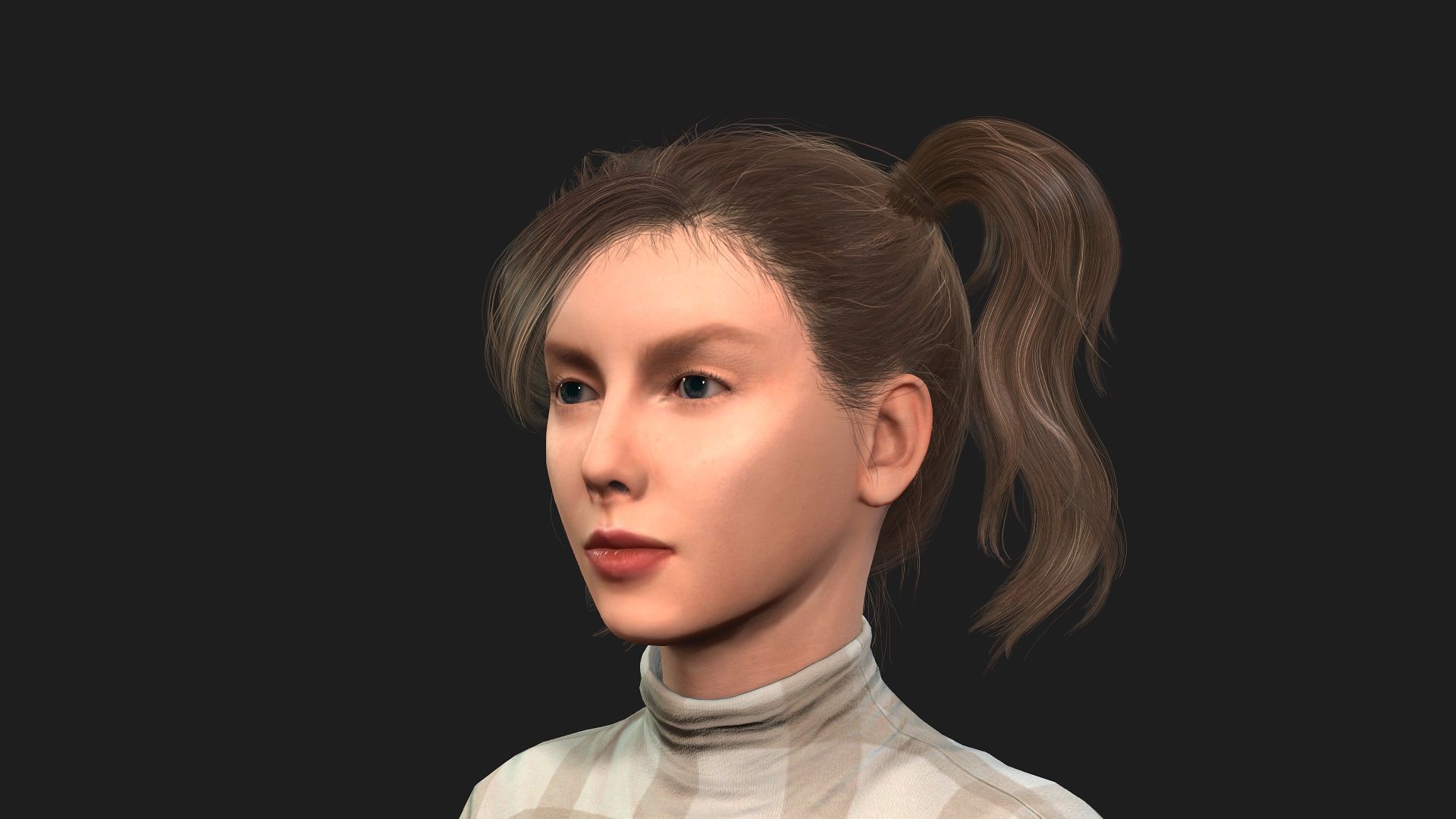 Beautiful 3D Girl Character Fully Rigged and Textured 3D model_6