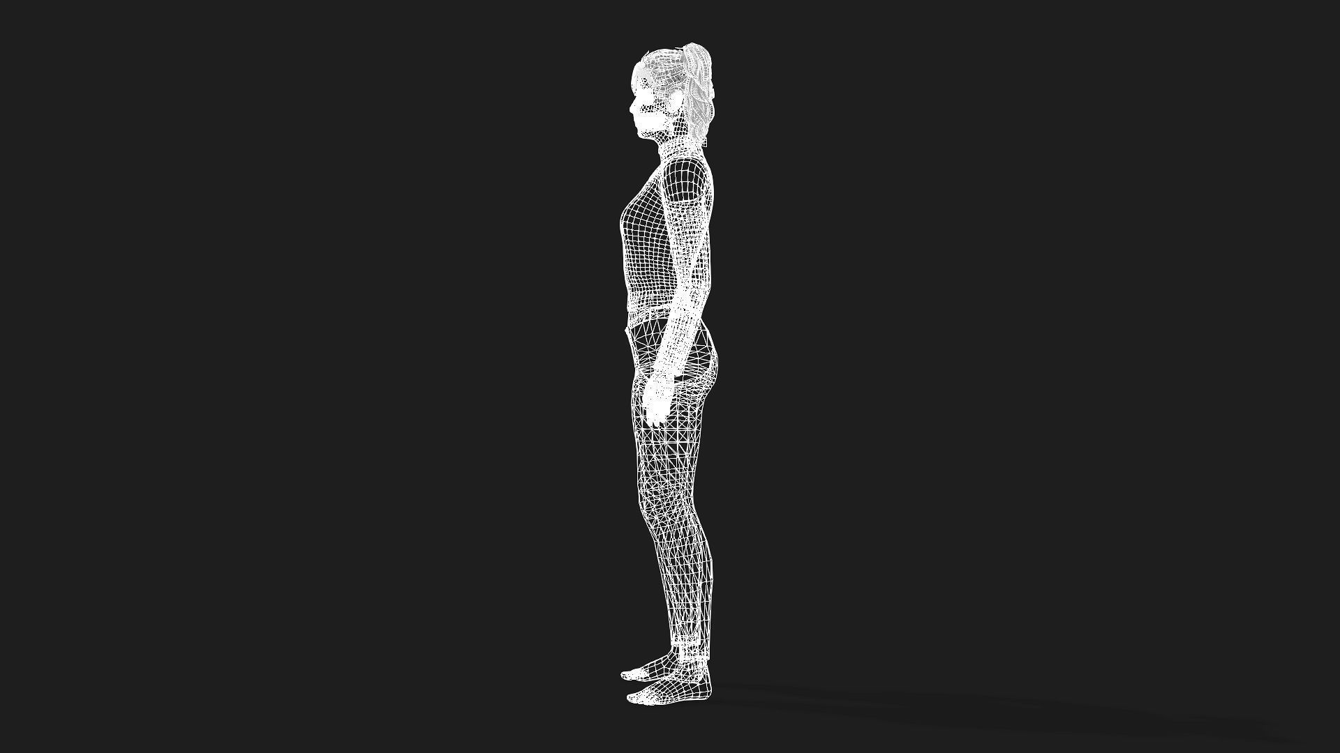 Beautiful 3D Girl Character Fully Rigged and Textured 3D model_12