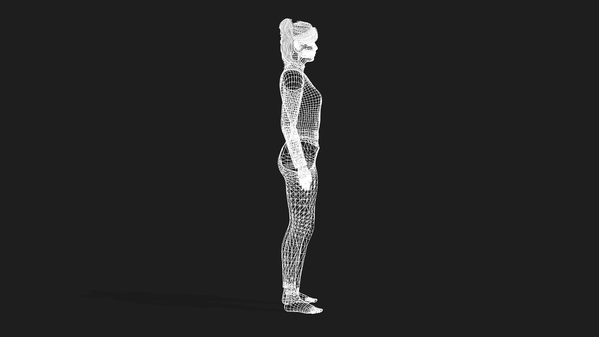 Beautiful 3D Girl Character Fully Rigged and Textured 3D model_11