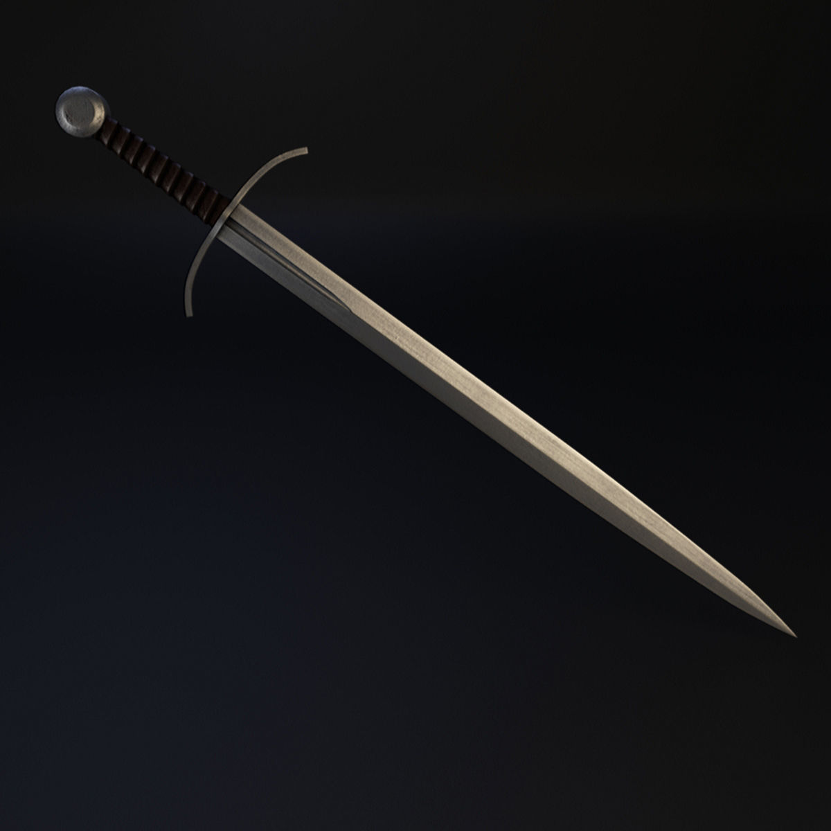 Medieval Sword XVIIIa type according Oakeshotta 3D model_1