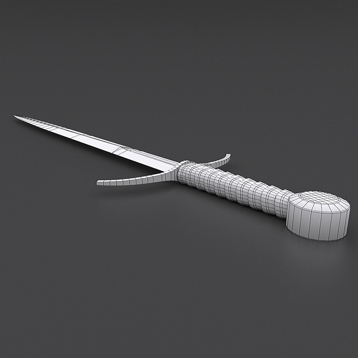 Medieval Sword XVIIIa type according Oakeshotta 3D model_8