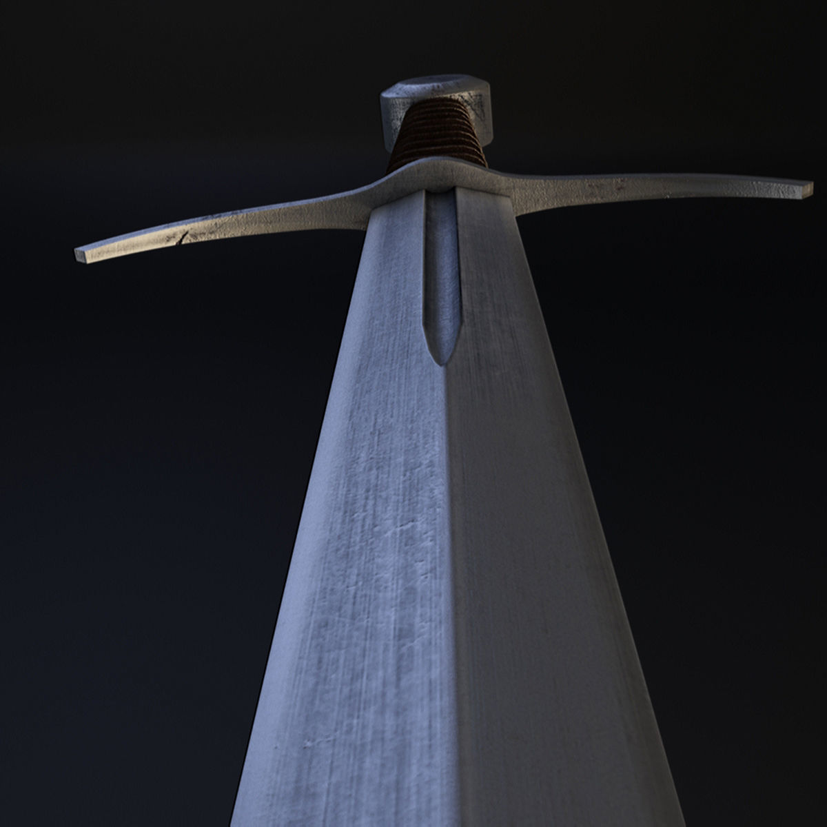 Medieval Sword XVIIIa type according Oakeshotta 3D model_7