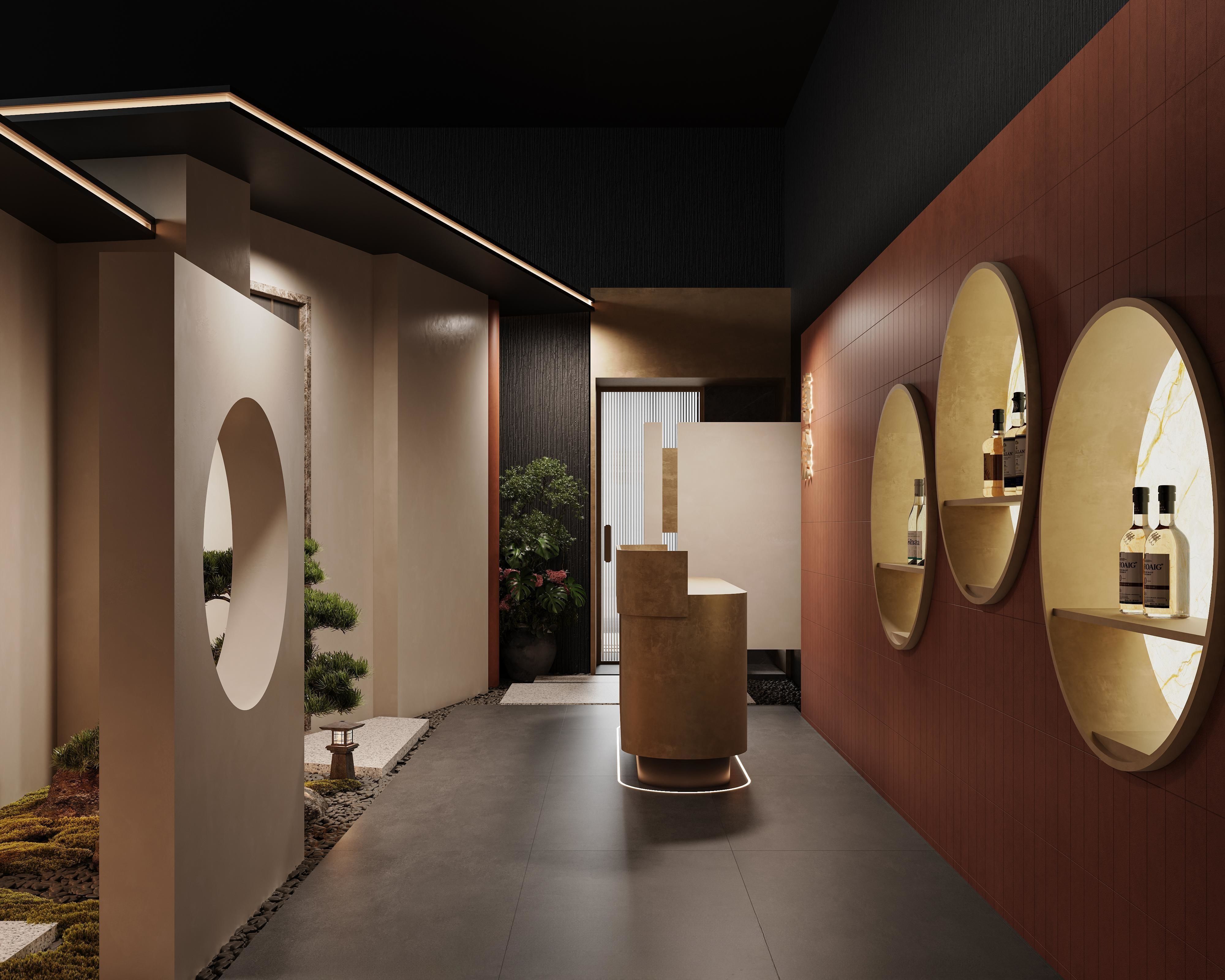 restaurant cafe interior 3D model_1