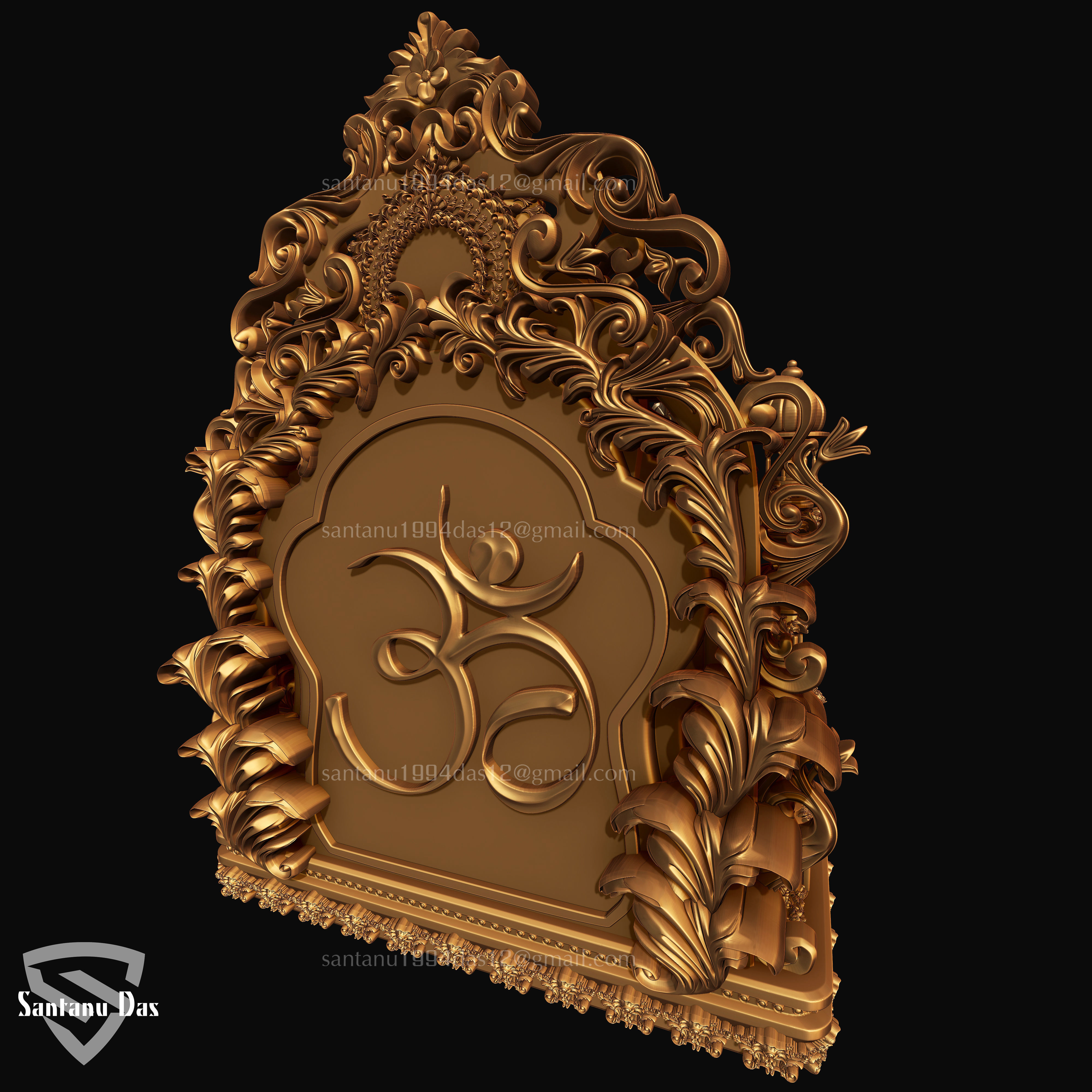 Ganesh on Throne 3d Print model 3D print model_6