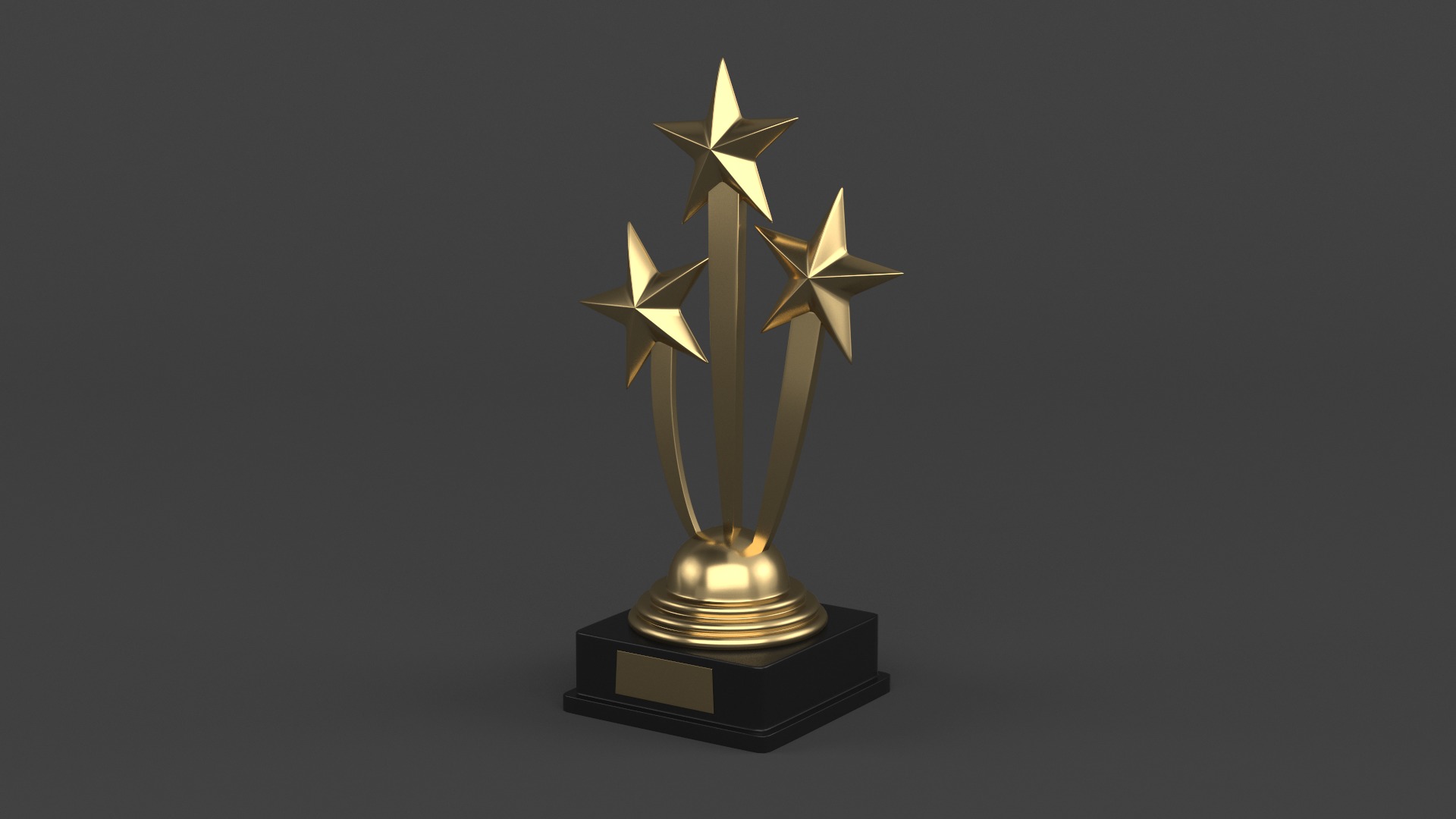 Gold Trophy Cup 3D model_2