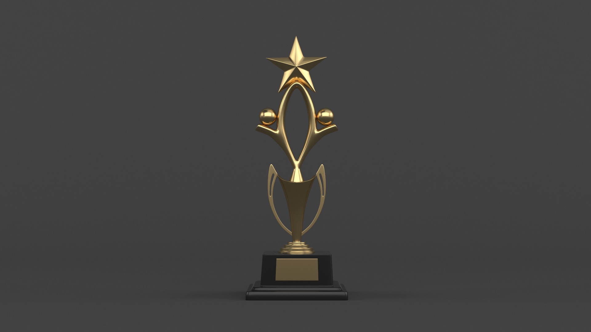 Gold Trophy Cup 3D model_3