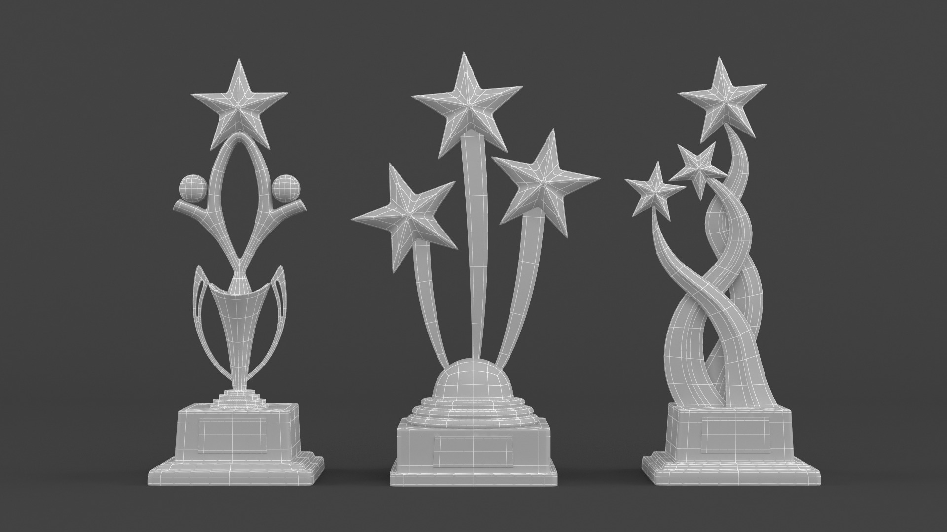 Gold Trophy Cup 3D model_7