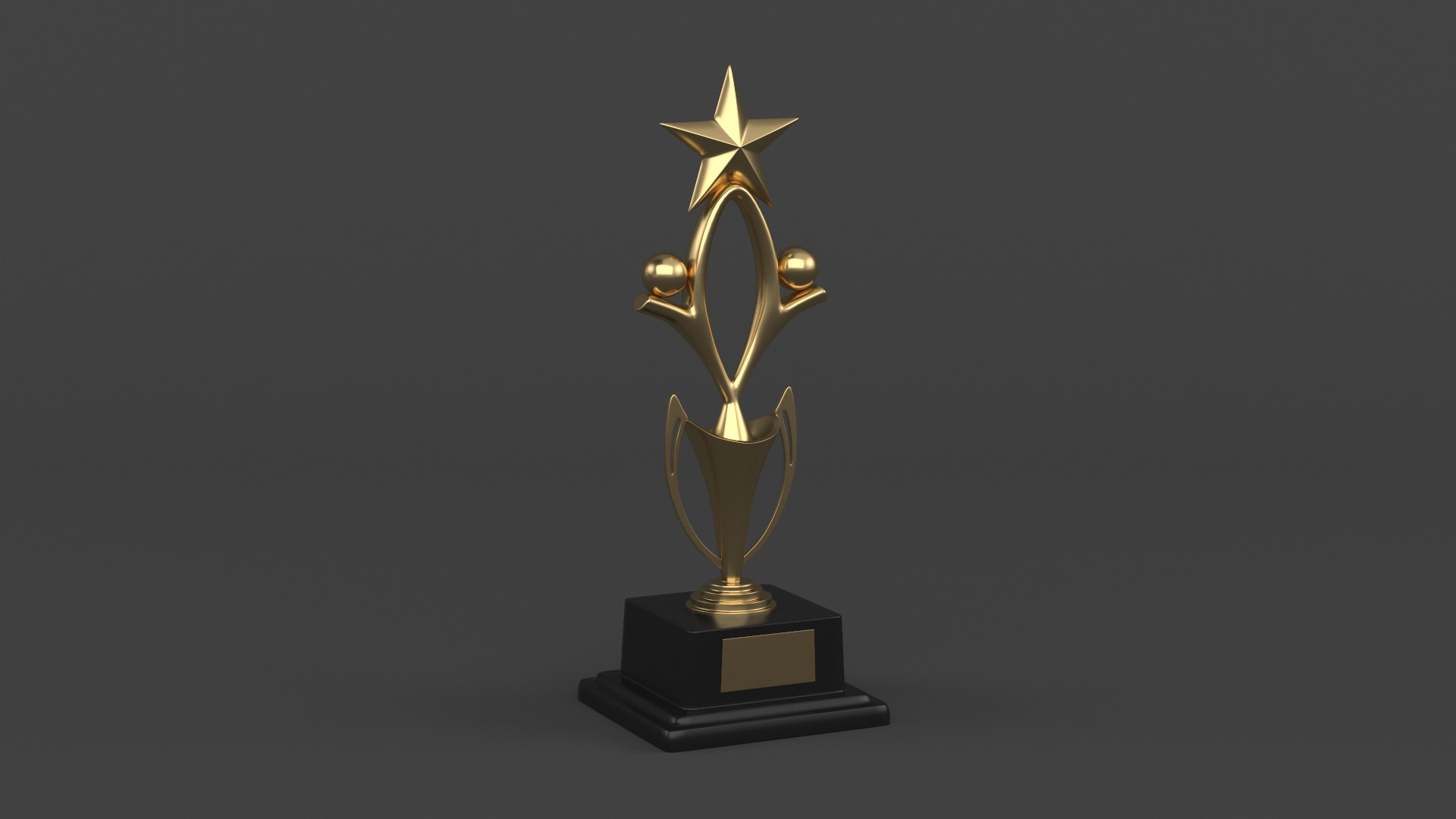 Gold Trophy Cup 3D model_4