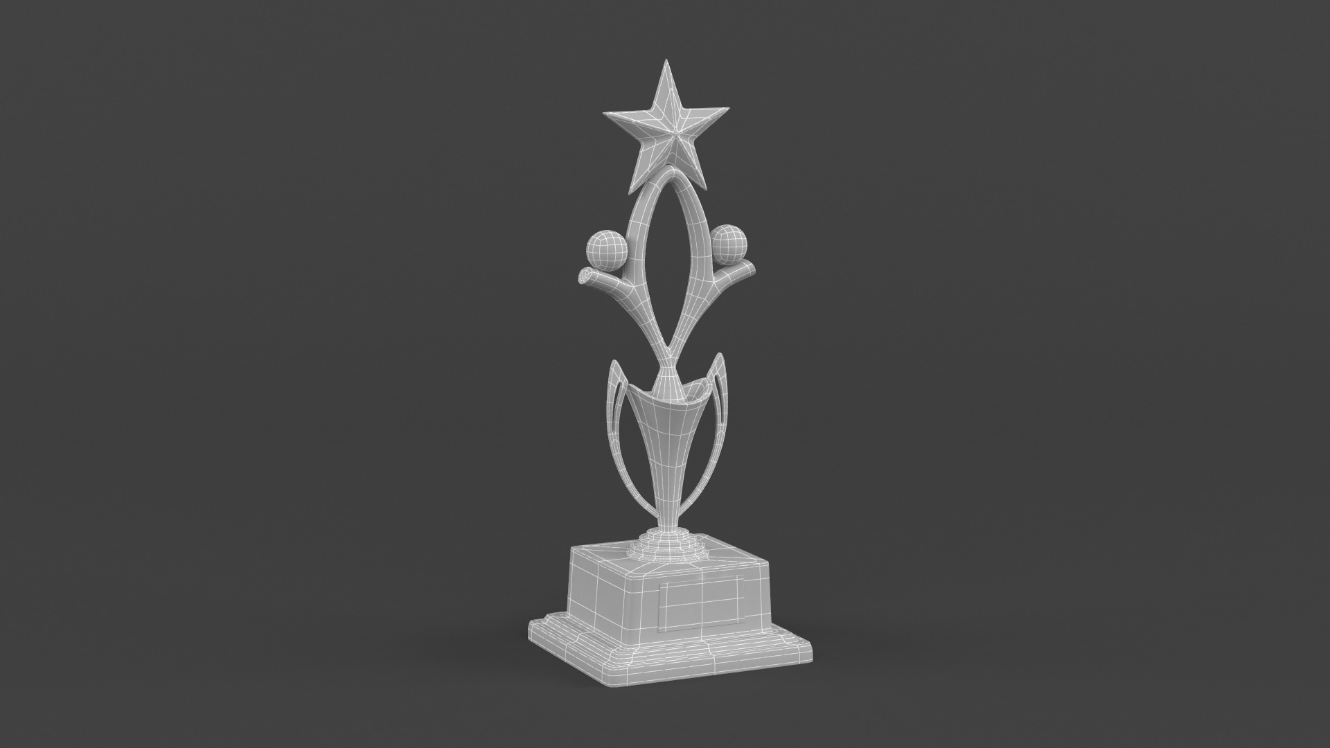 Gold Trophy Cup 3D model_11
