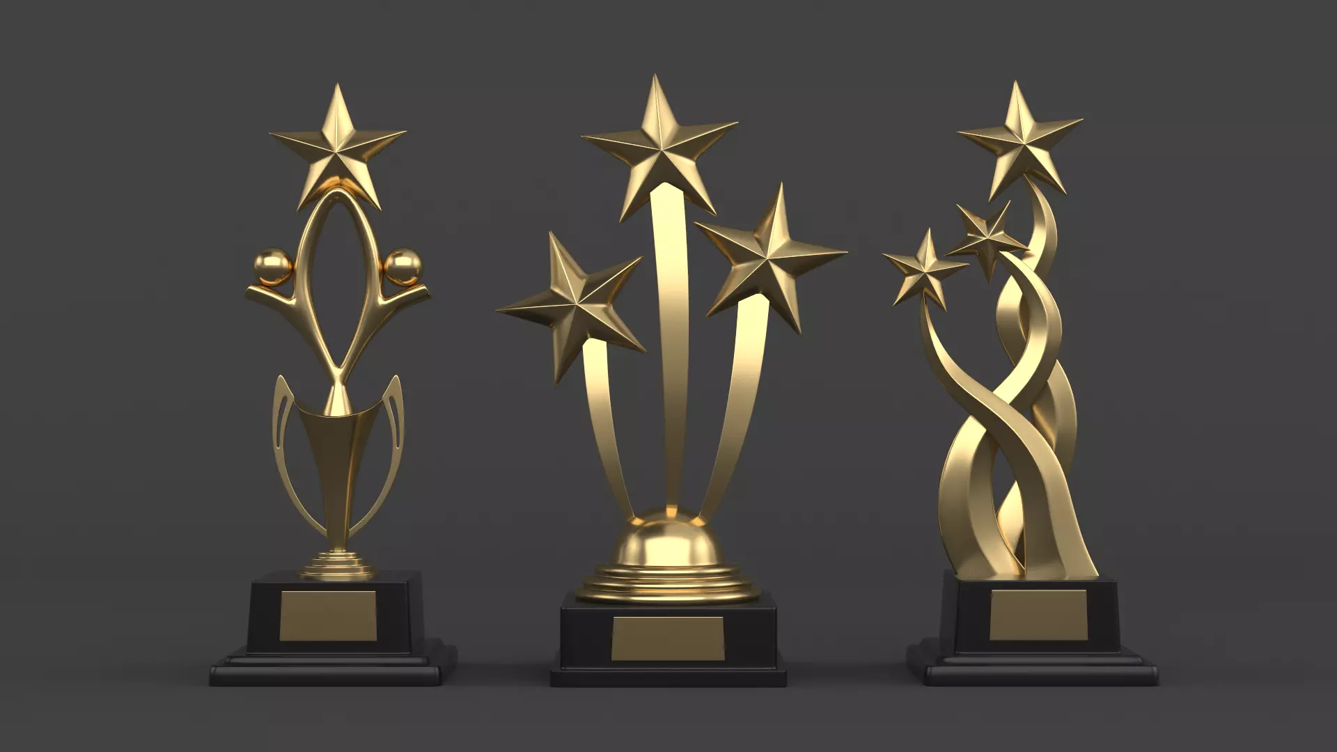 Gold Trophy Cup 3D model_0