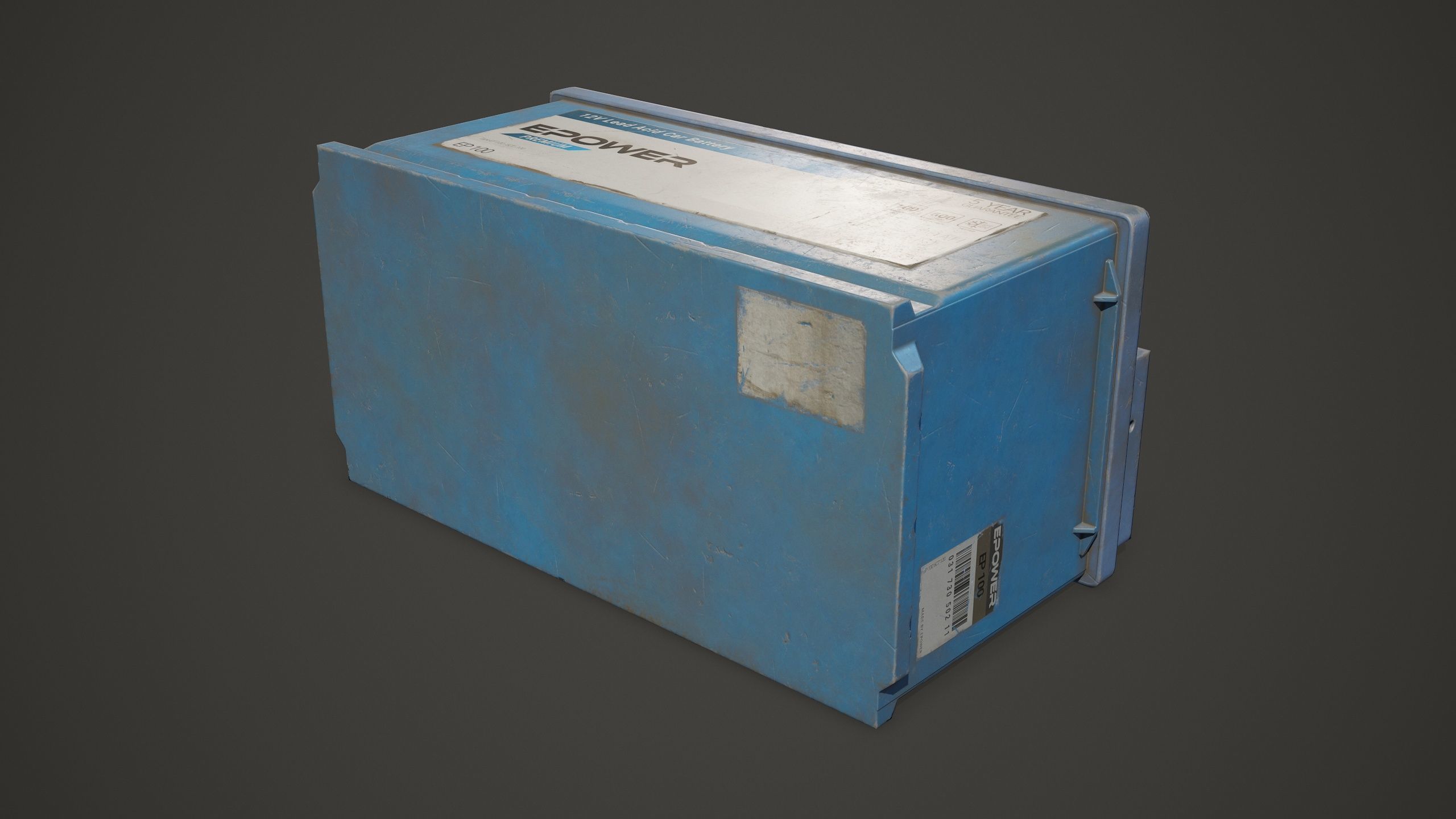 Car Battery 100 6CT 12 Volt - PBR Game Ready LODs Low-poly 3D model_24