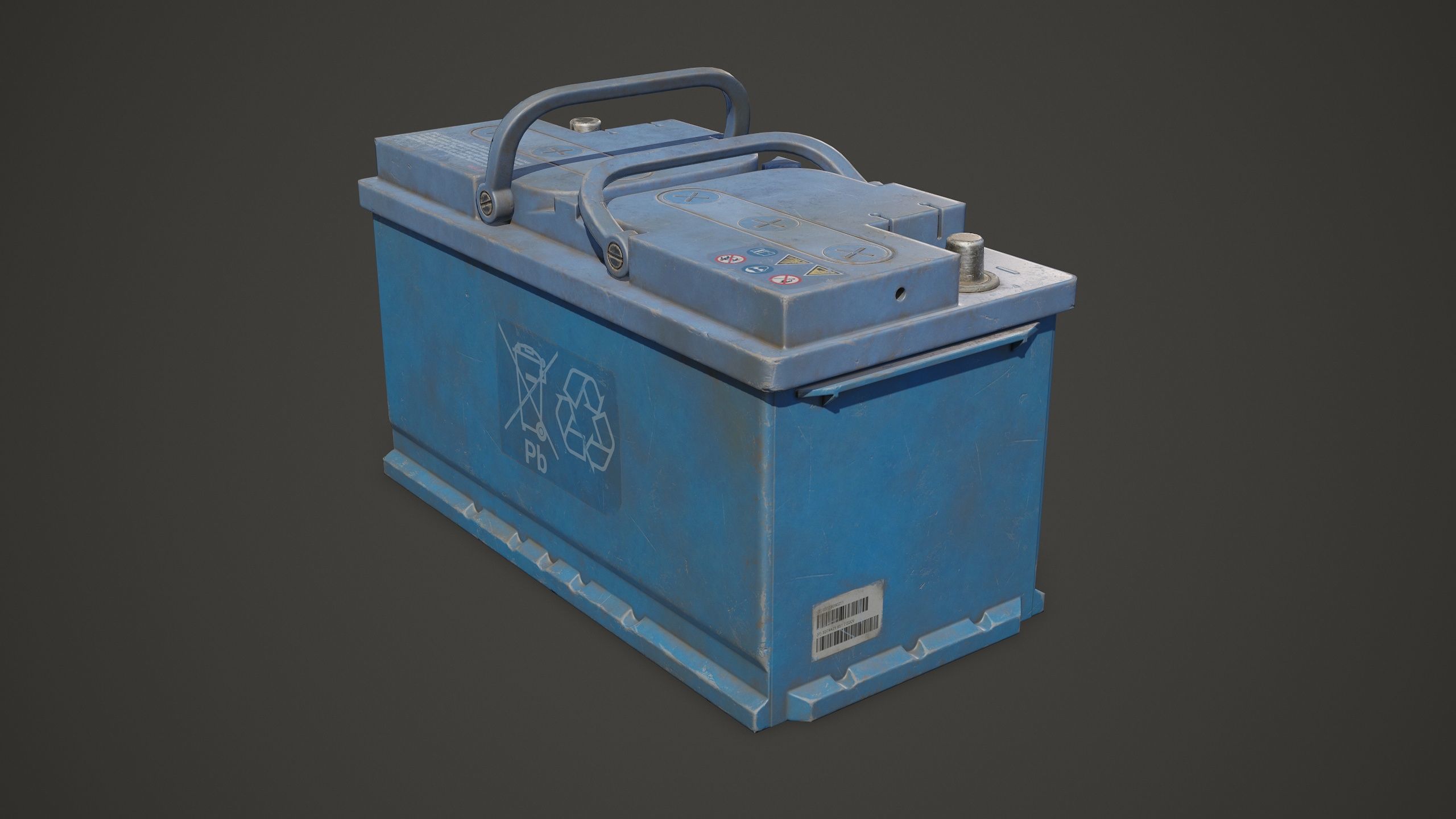 Car Battery 100 6CT 12 Volt - PBR Game Ready LODs Low-poly 3D model_20