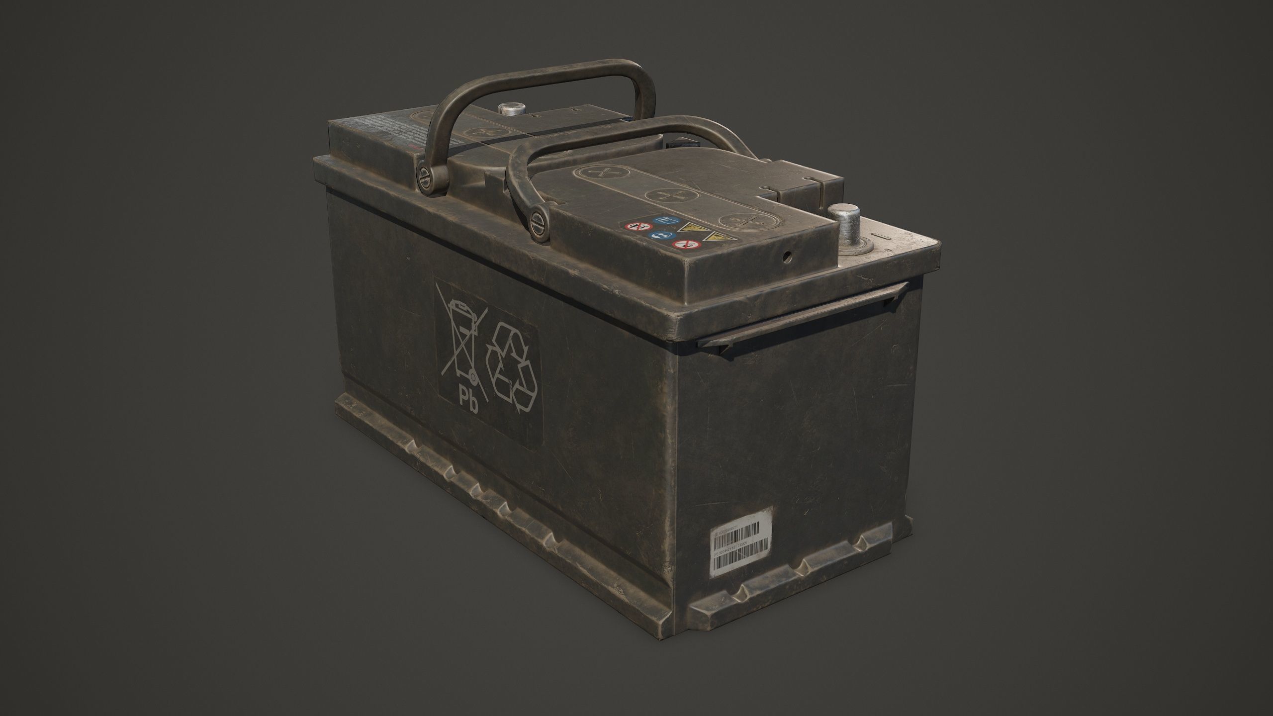 Car Battery 100 6CT 12 Volt - PBR Game Ready LODs Low-poly 3D model_21