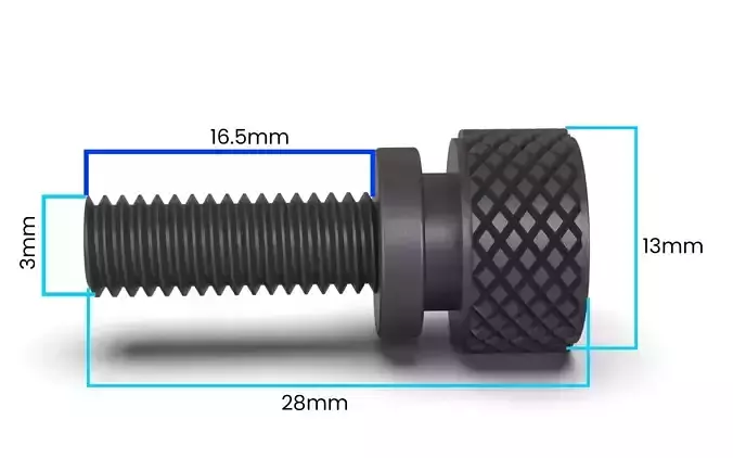 Knurling Screw 3D print model