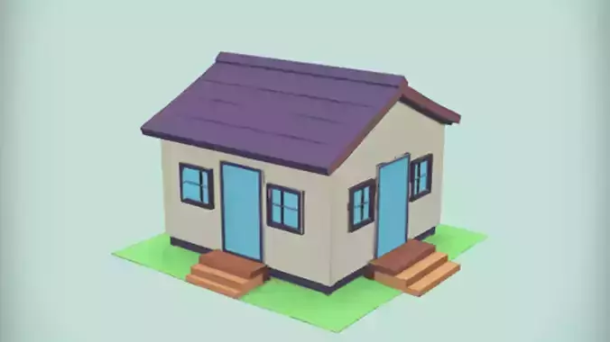 small house Game Ready 3D Model