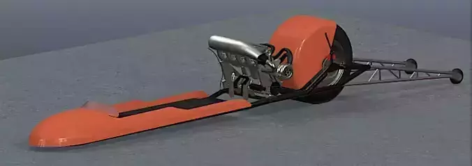 British Drag Bike - High Poly 3D Model 3D model