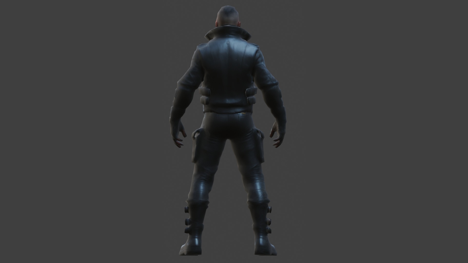 Cyberpunk Man Low-poly 3D model_3