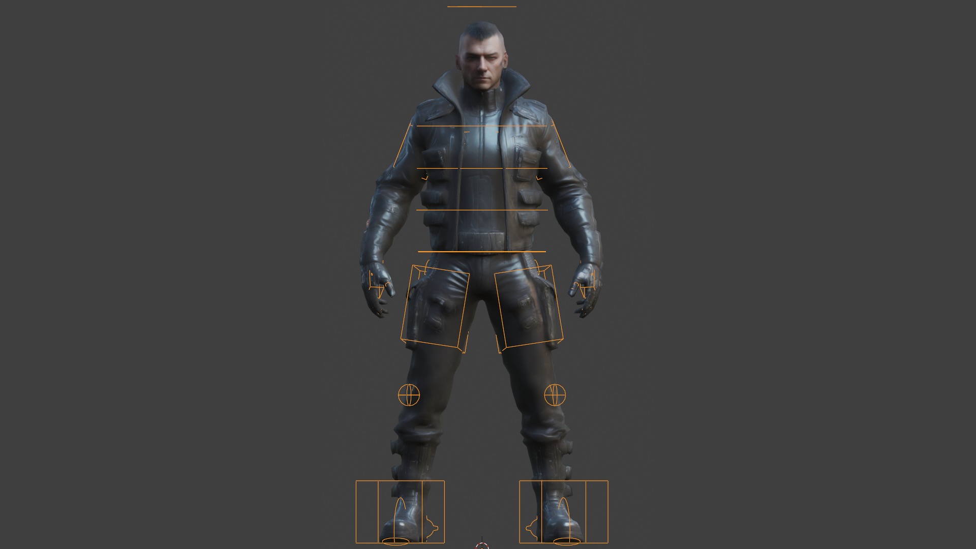 Cyberpunk Man Low-poly 3D model_4