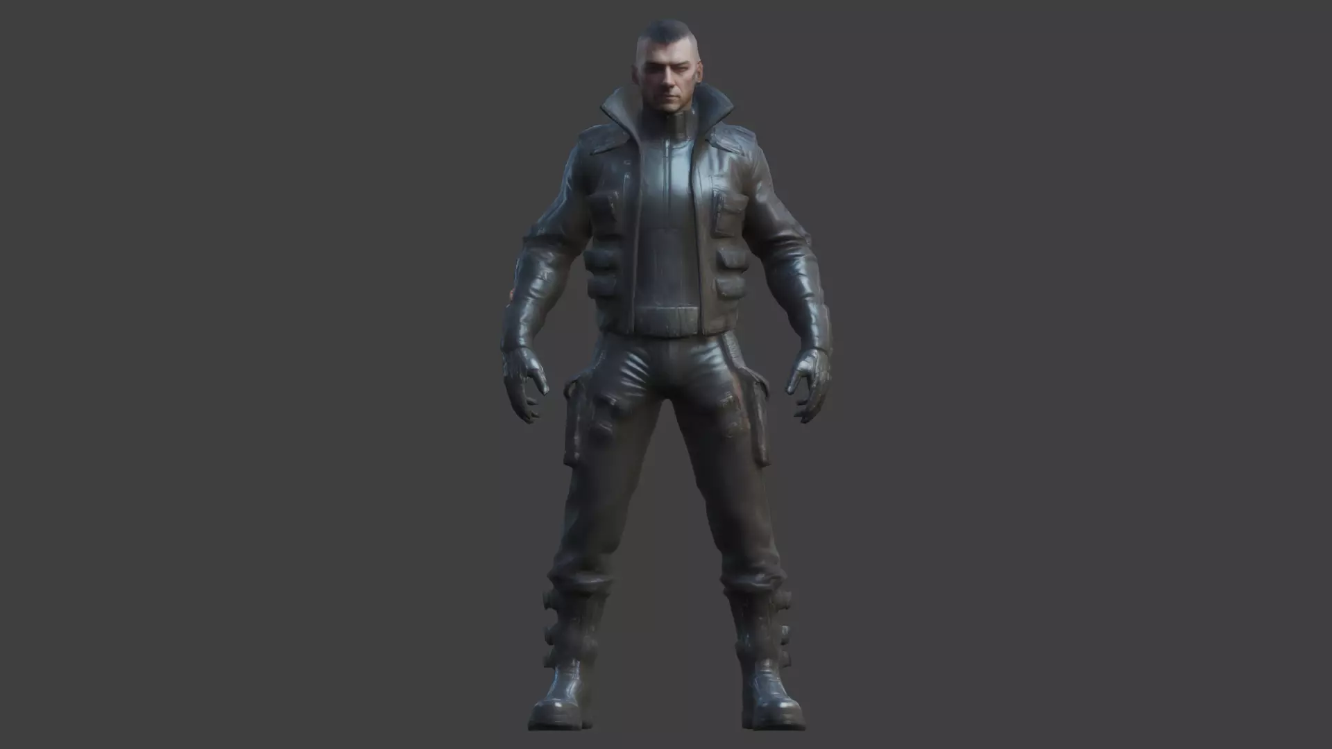 Cyberpunk Man Low-poly 3D model_0