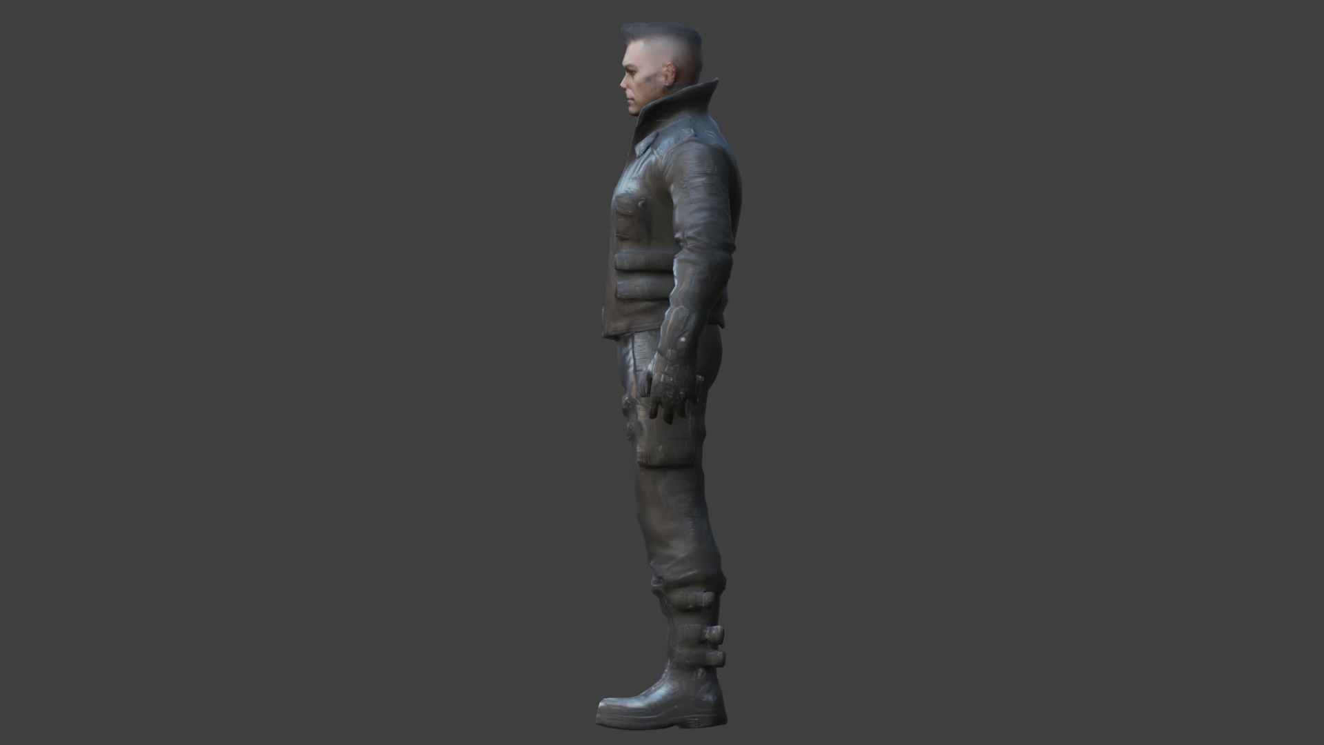 Cyberpunk Man Low-poly 3D model_2