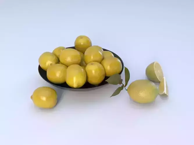 Lemon Fruit Photoscan Low-poly 